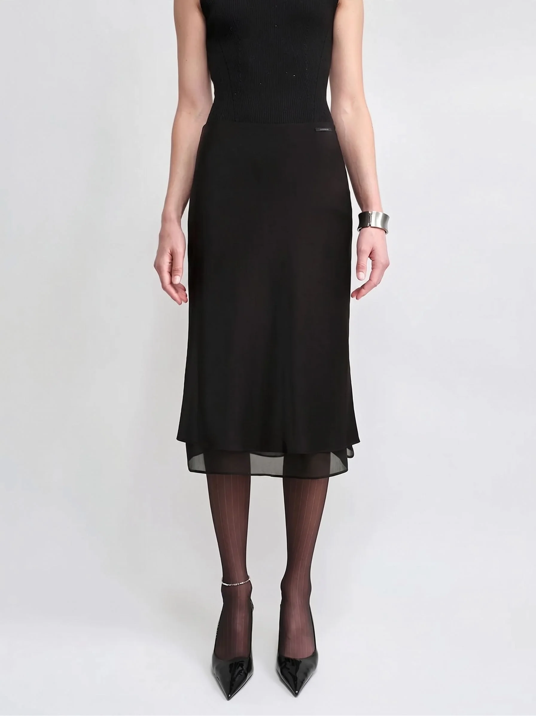 Sheer Hem Midi Skirt - Image 6