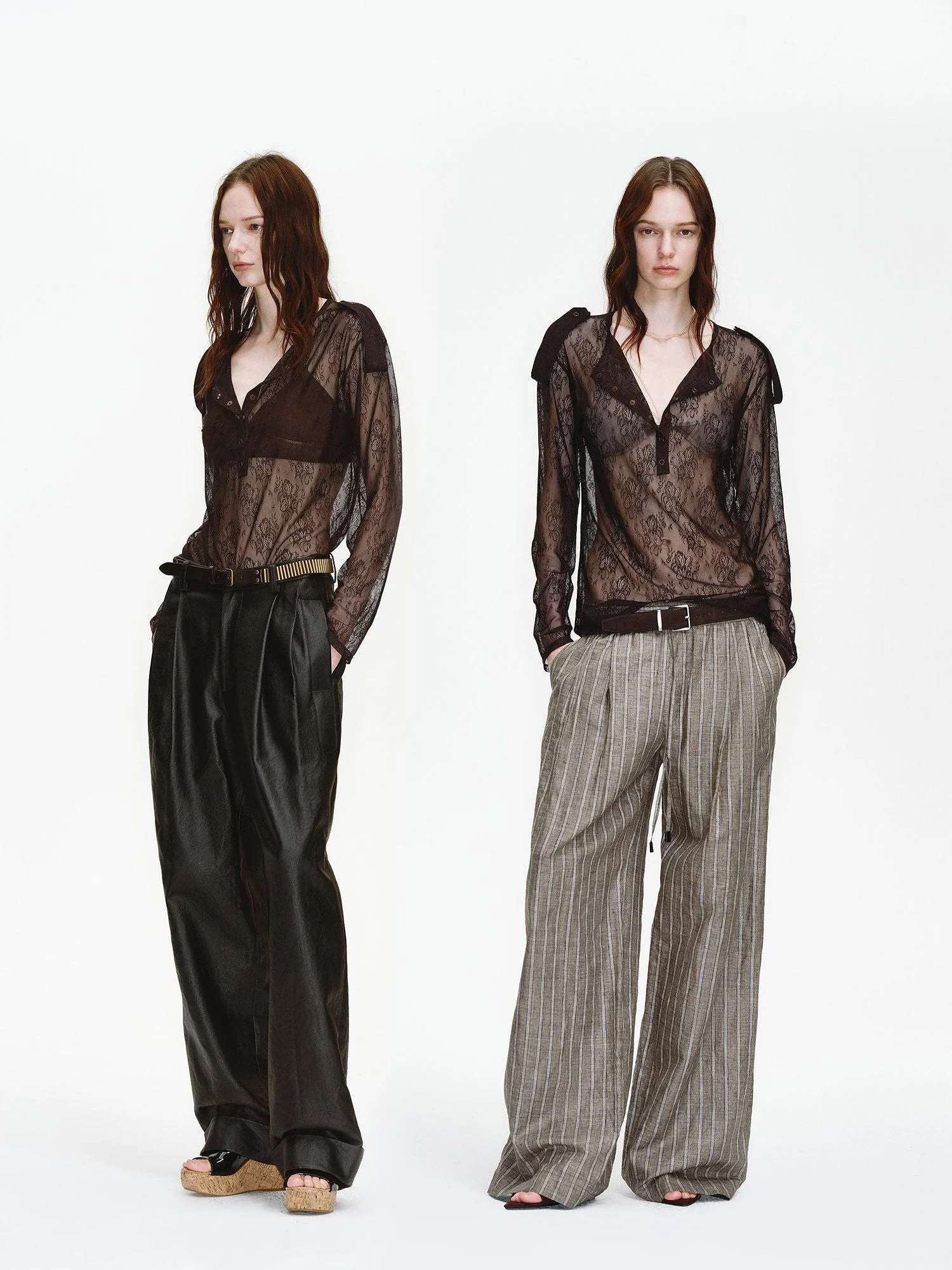 Sheer Lace Henley - Image 5