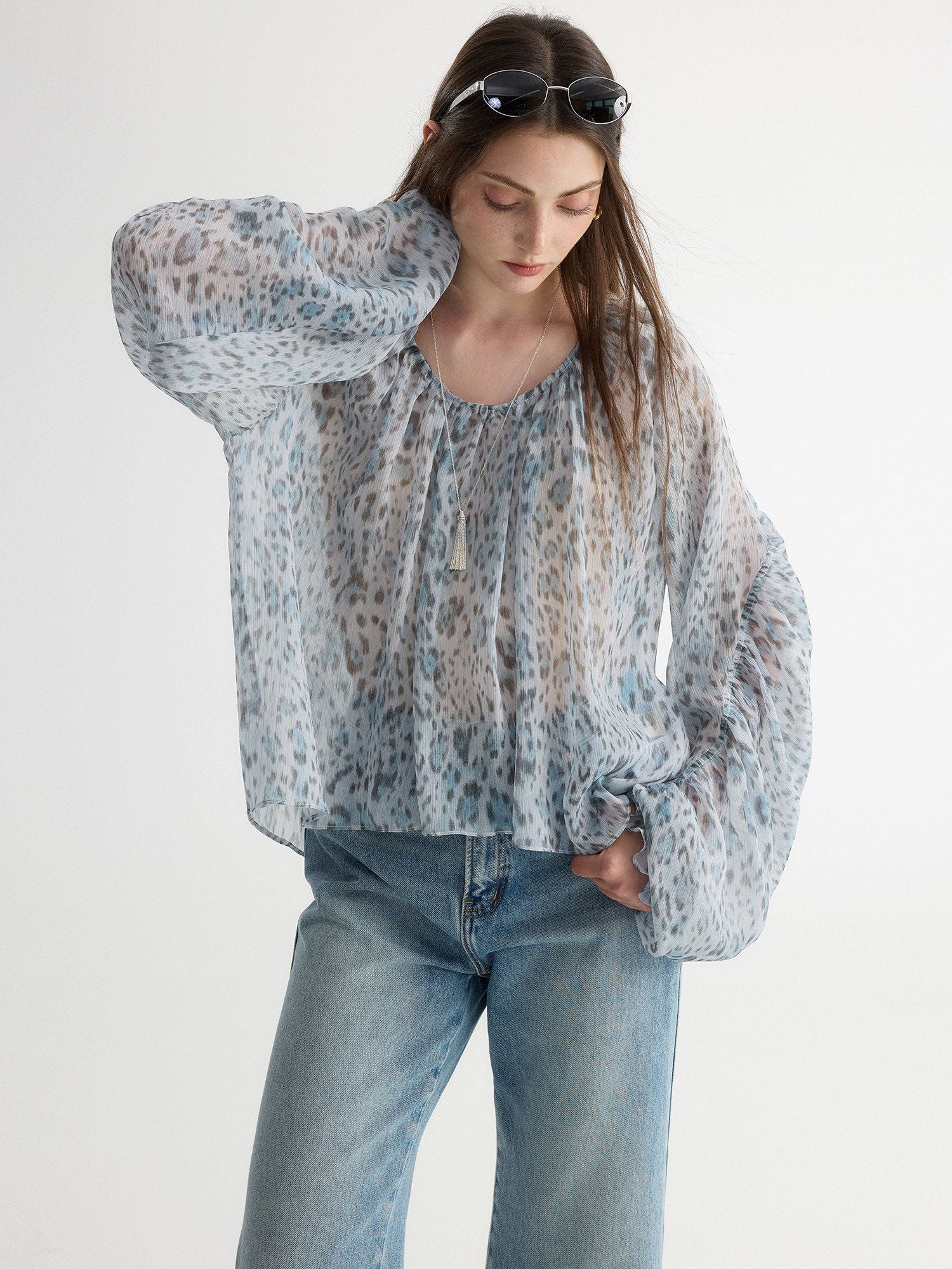 Sheer Leopard Blouse - Image 2