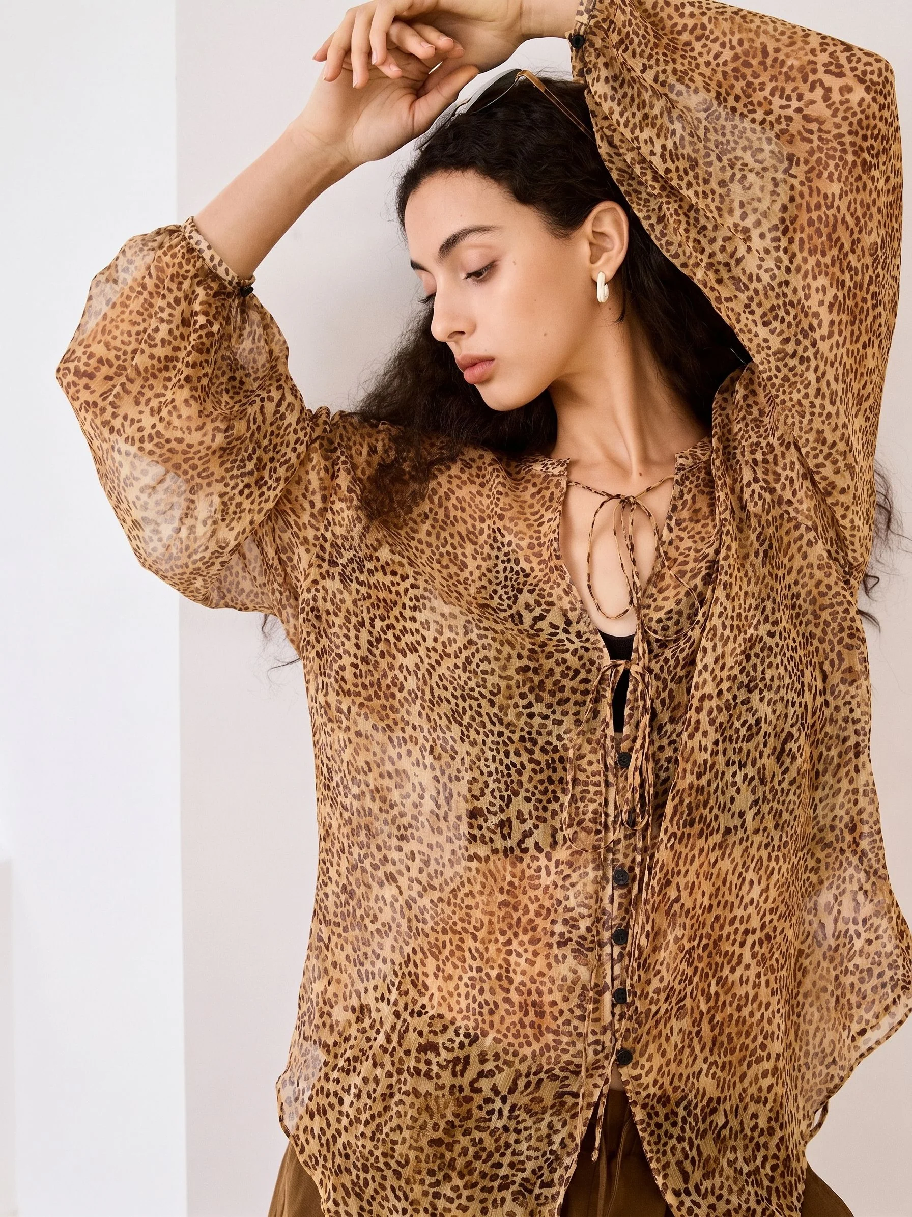 Sheer Leopard Blouse