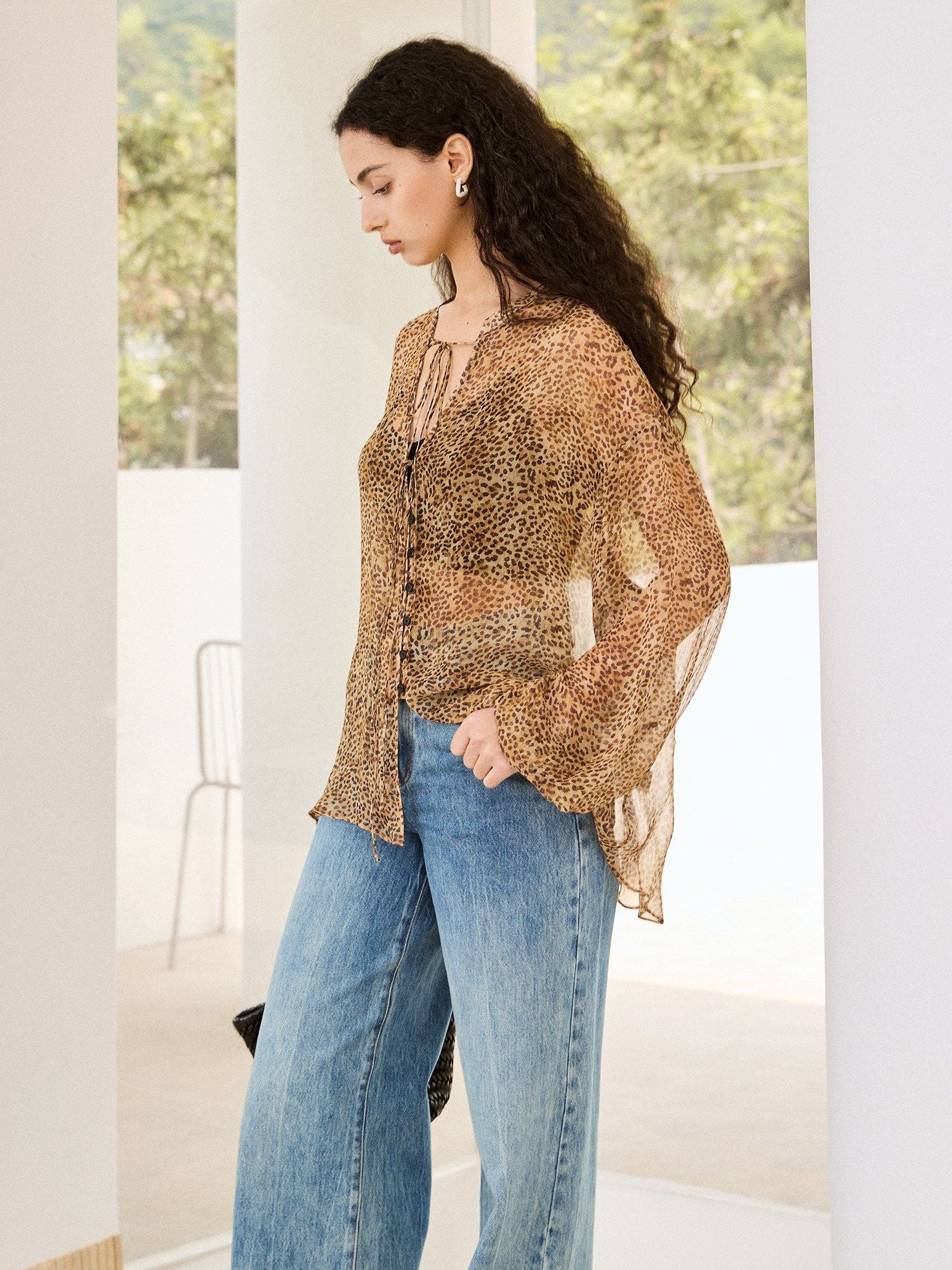 Sheer Leopard Blouse - Image 5