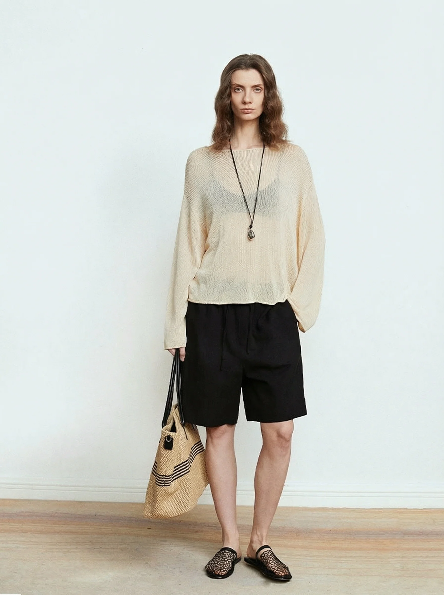Sheer Open-Knit Sweater - Image 3