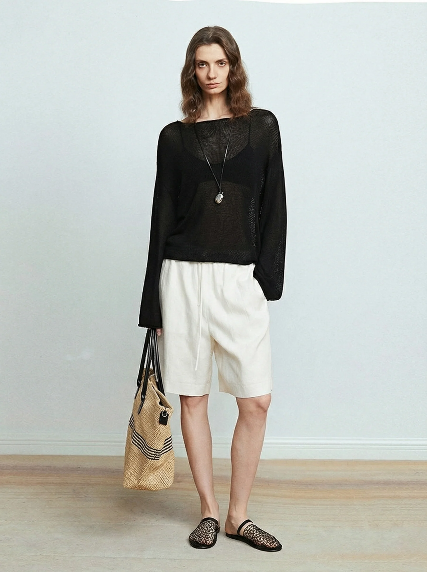 Sheer Open-Knit Sweater - Image 5