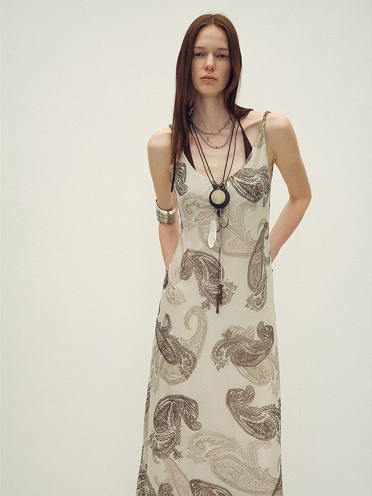 Sheer Print Slip Dress