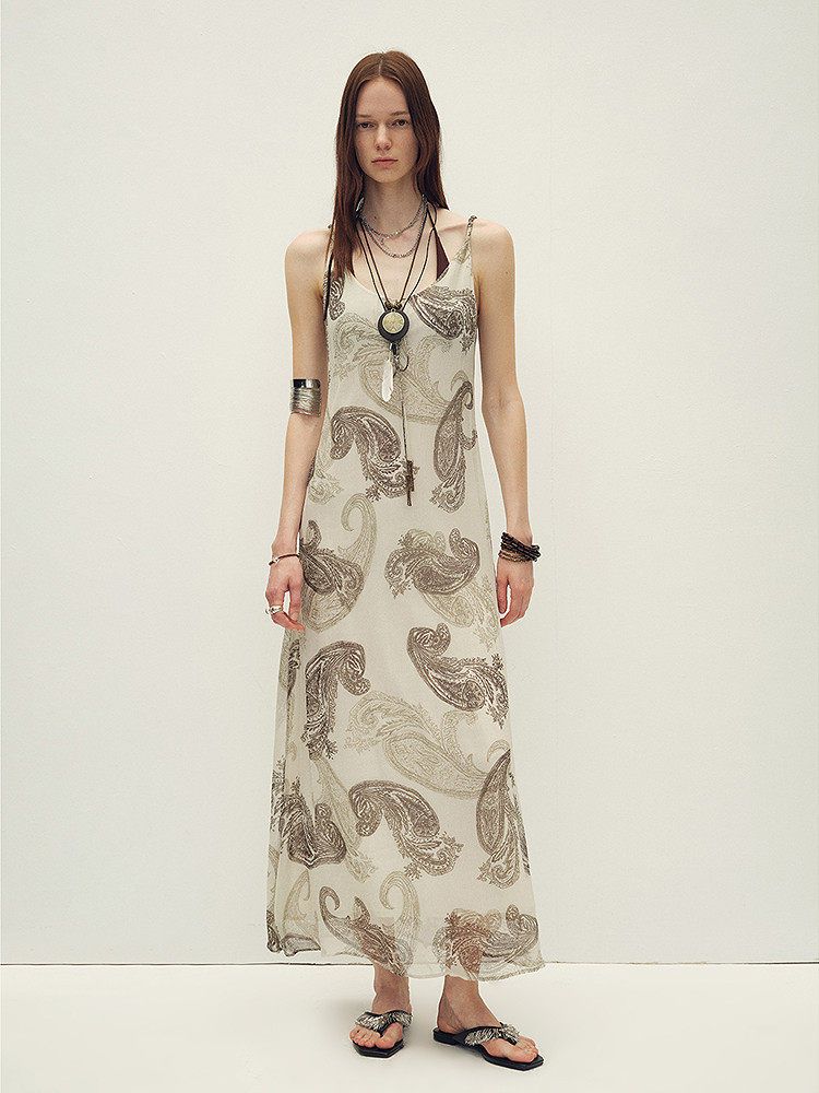Sheer Print Slip Dress - Image 2