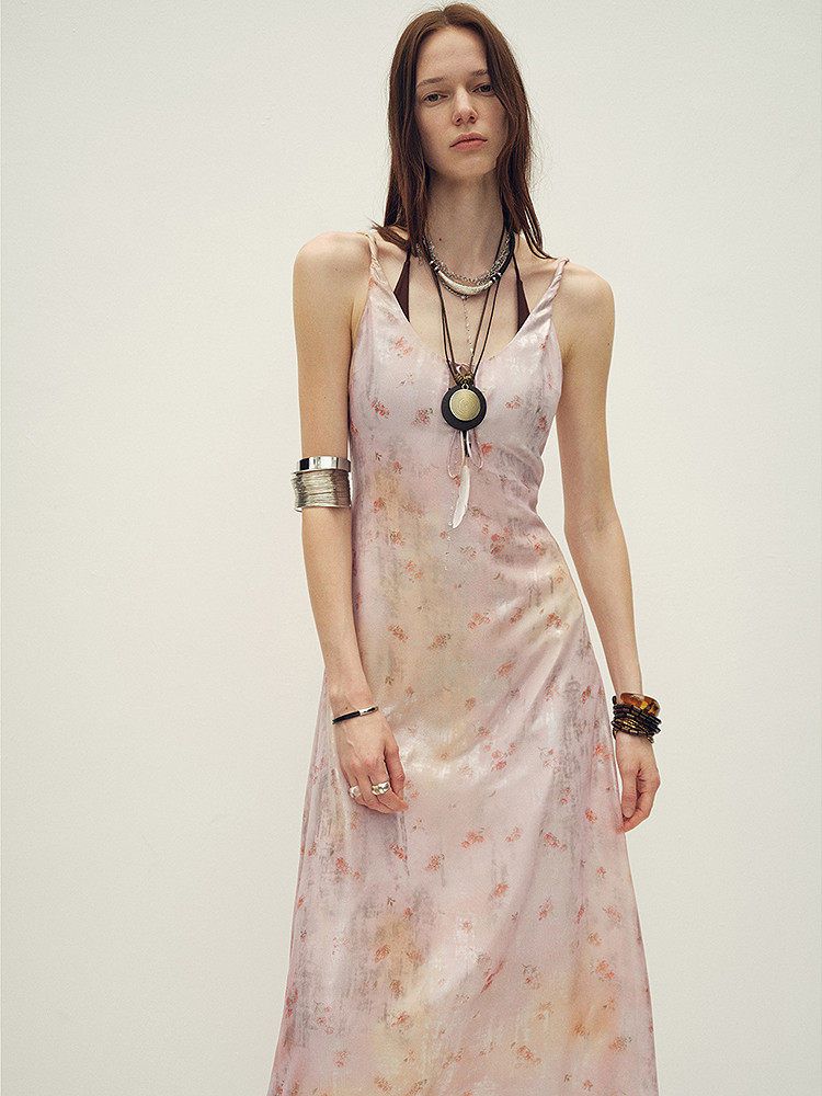 Sheer Print Slip Dress - Image 4