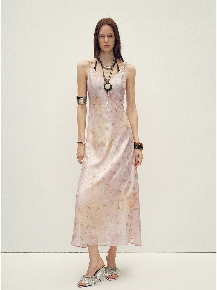 Sheer Print Slip Dress - Image 5
