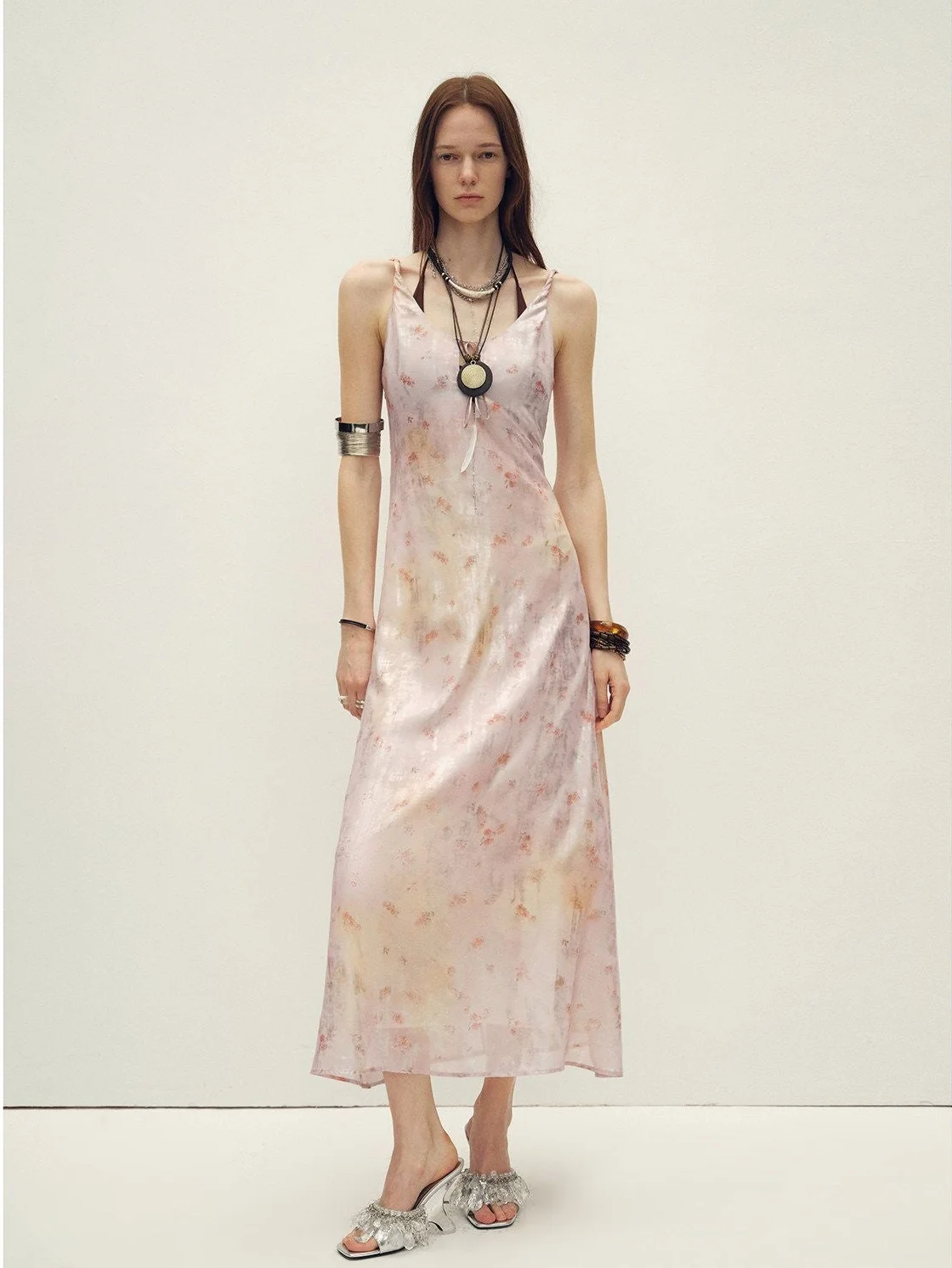 Sheer Print Slip Dress - Image 6