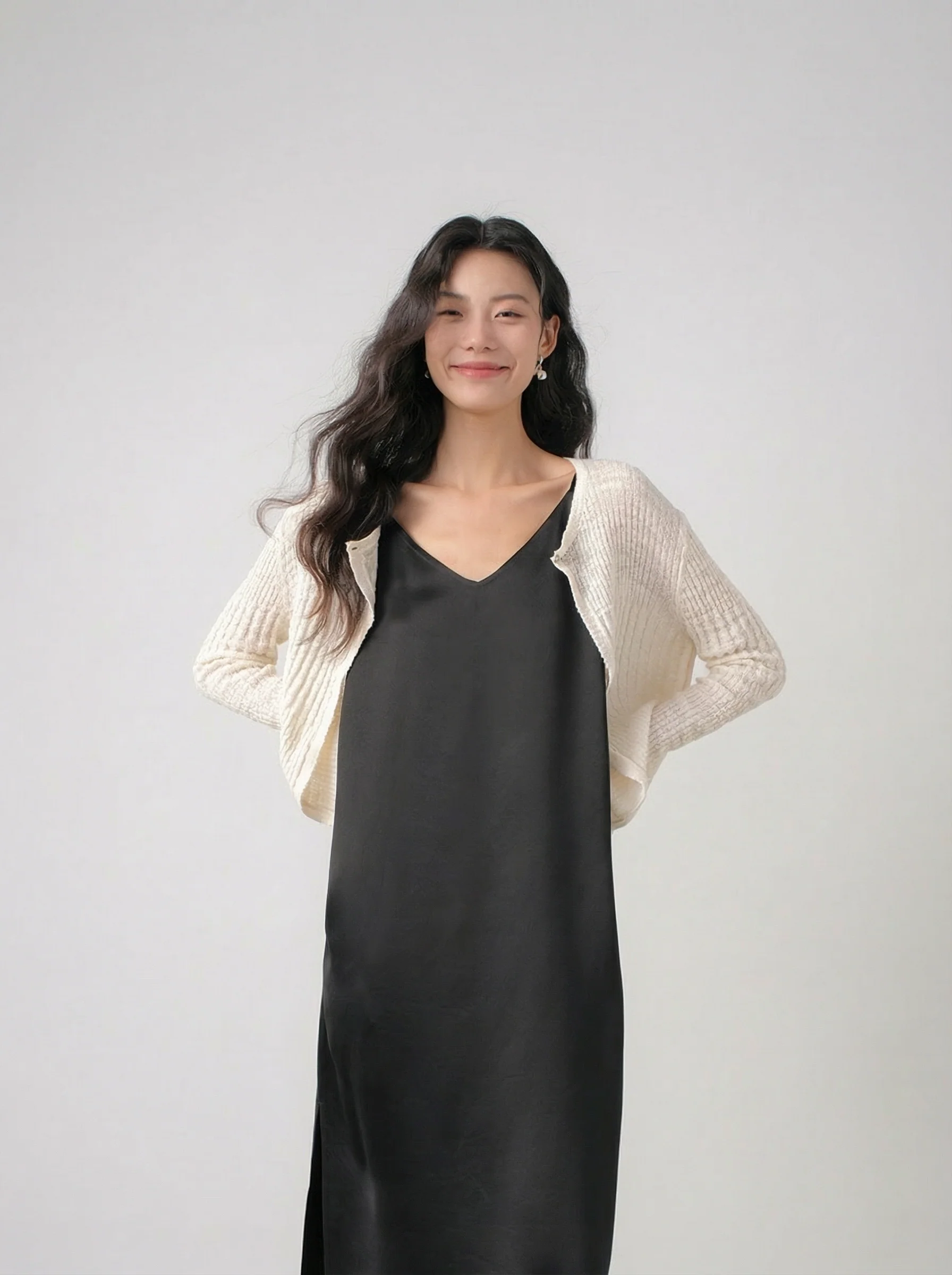Sheer Rib Knit Cropped Cardigan - Image 4
