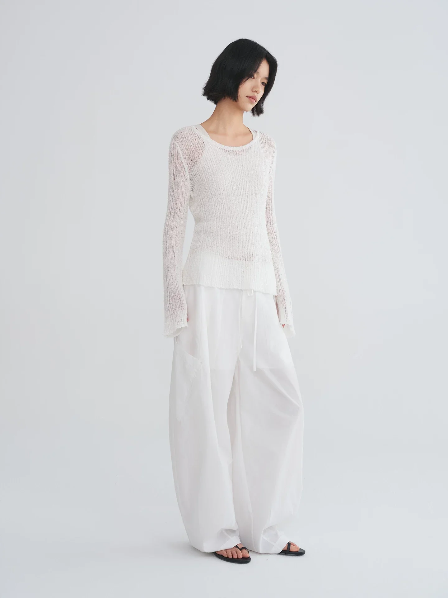 Sheer Rib Knit Top - Image 2