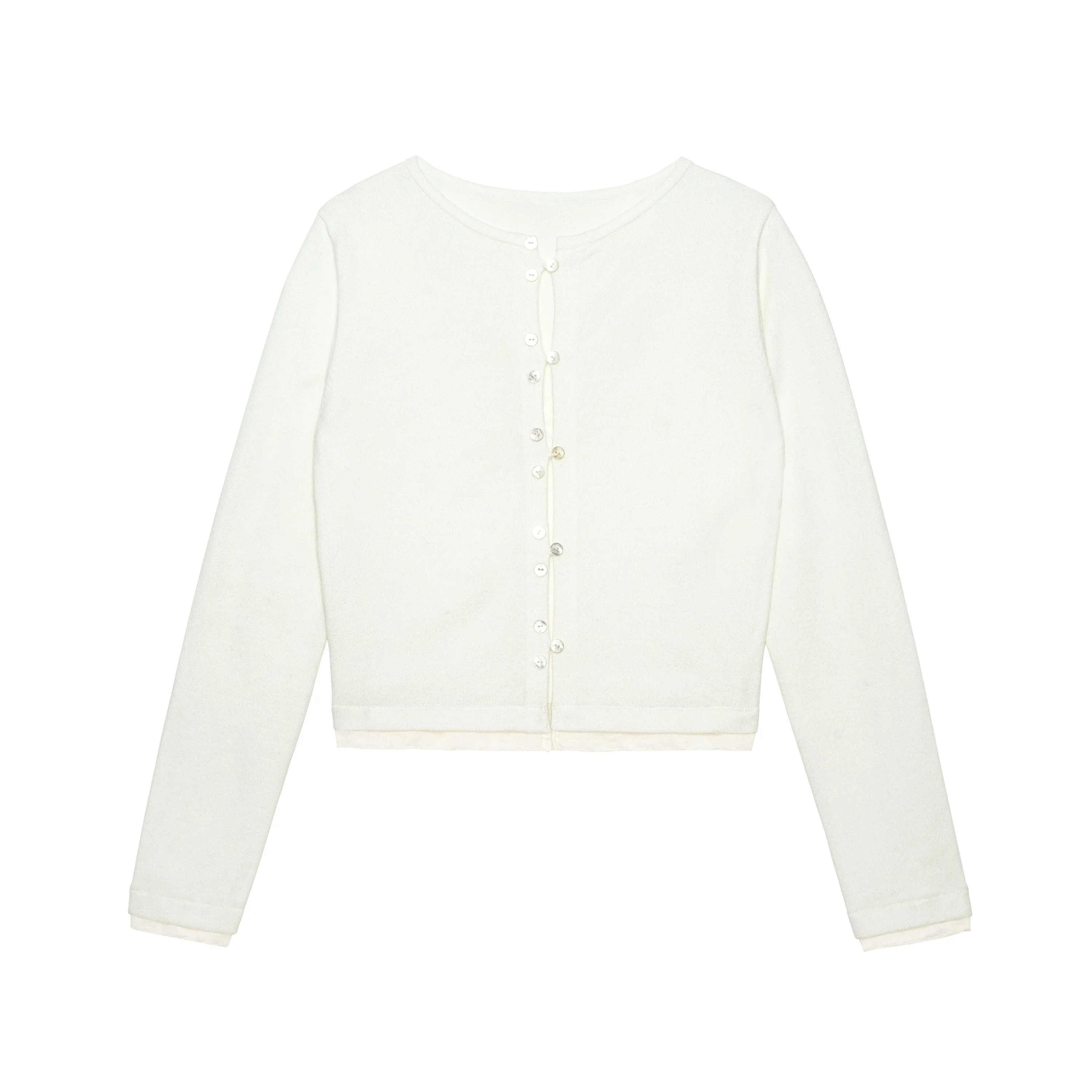 Sheer-Trim Knit Cardigan - Image 7