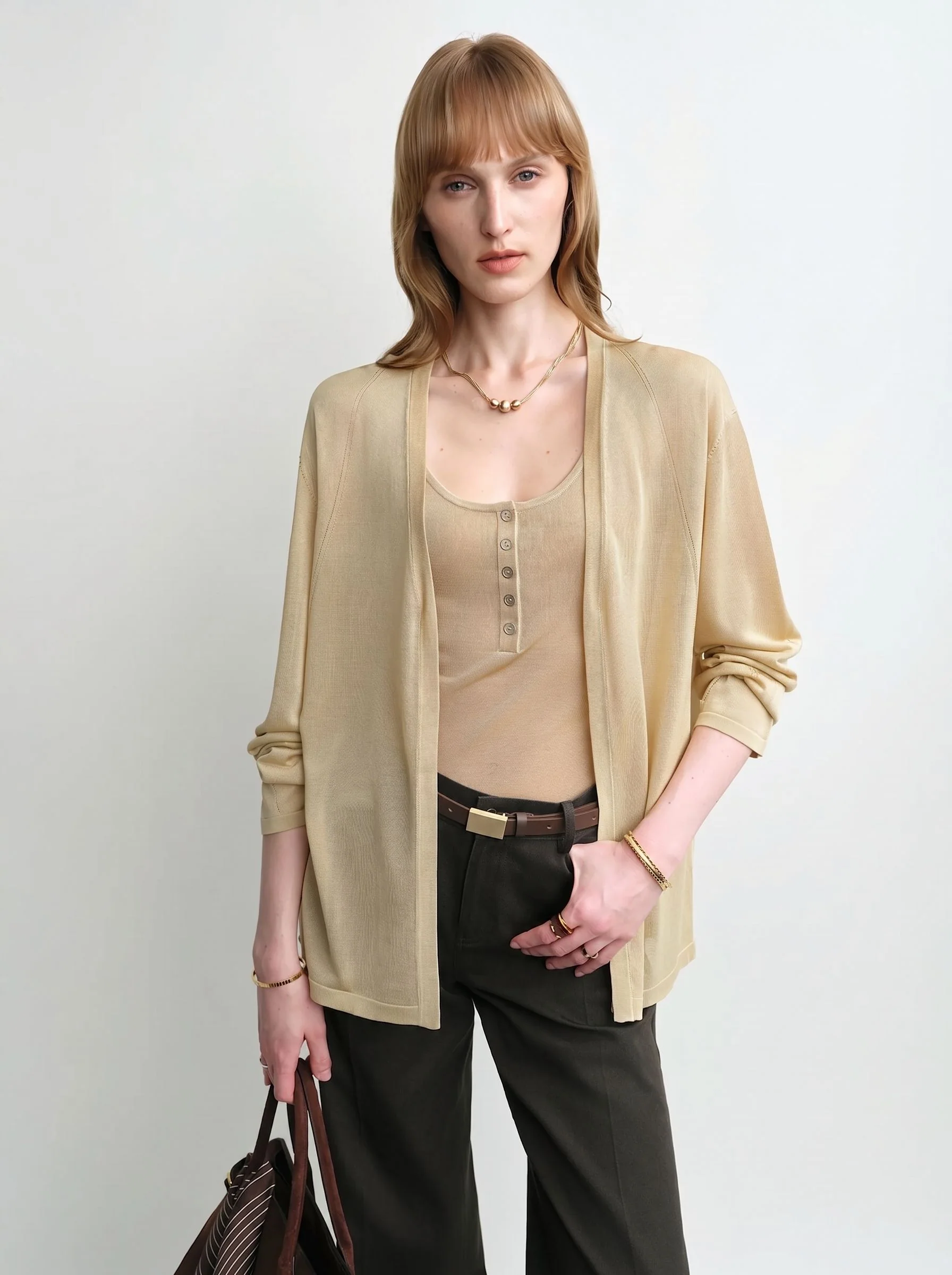 Sheer V-Neck Cardigan