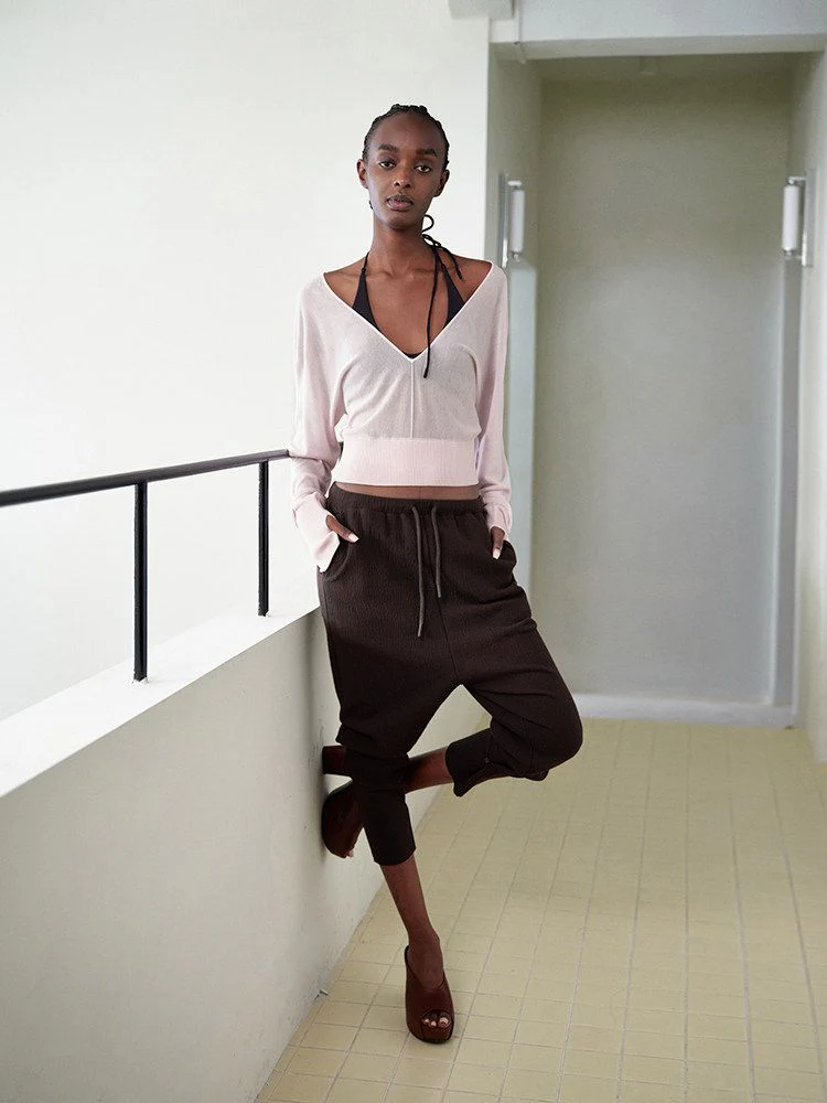 Sheer V-Neck Sweater