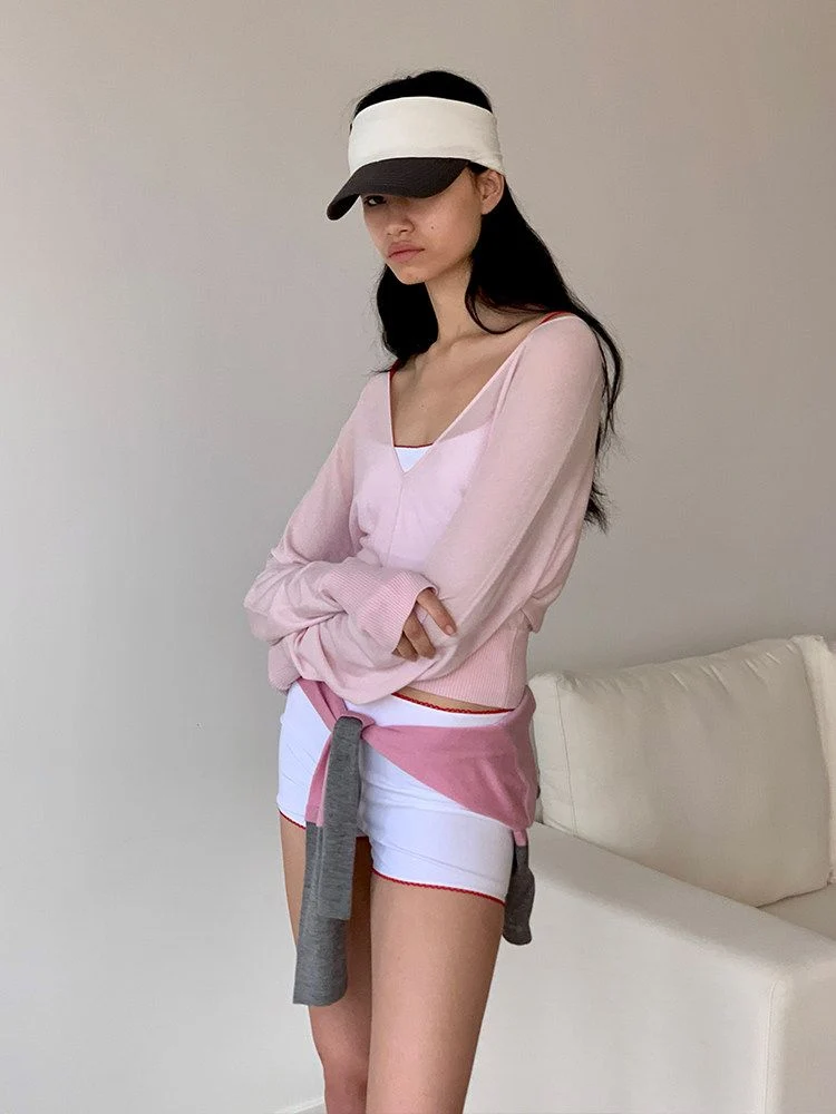 Sheer V-Neck Sweater - Image 5