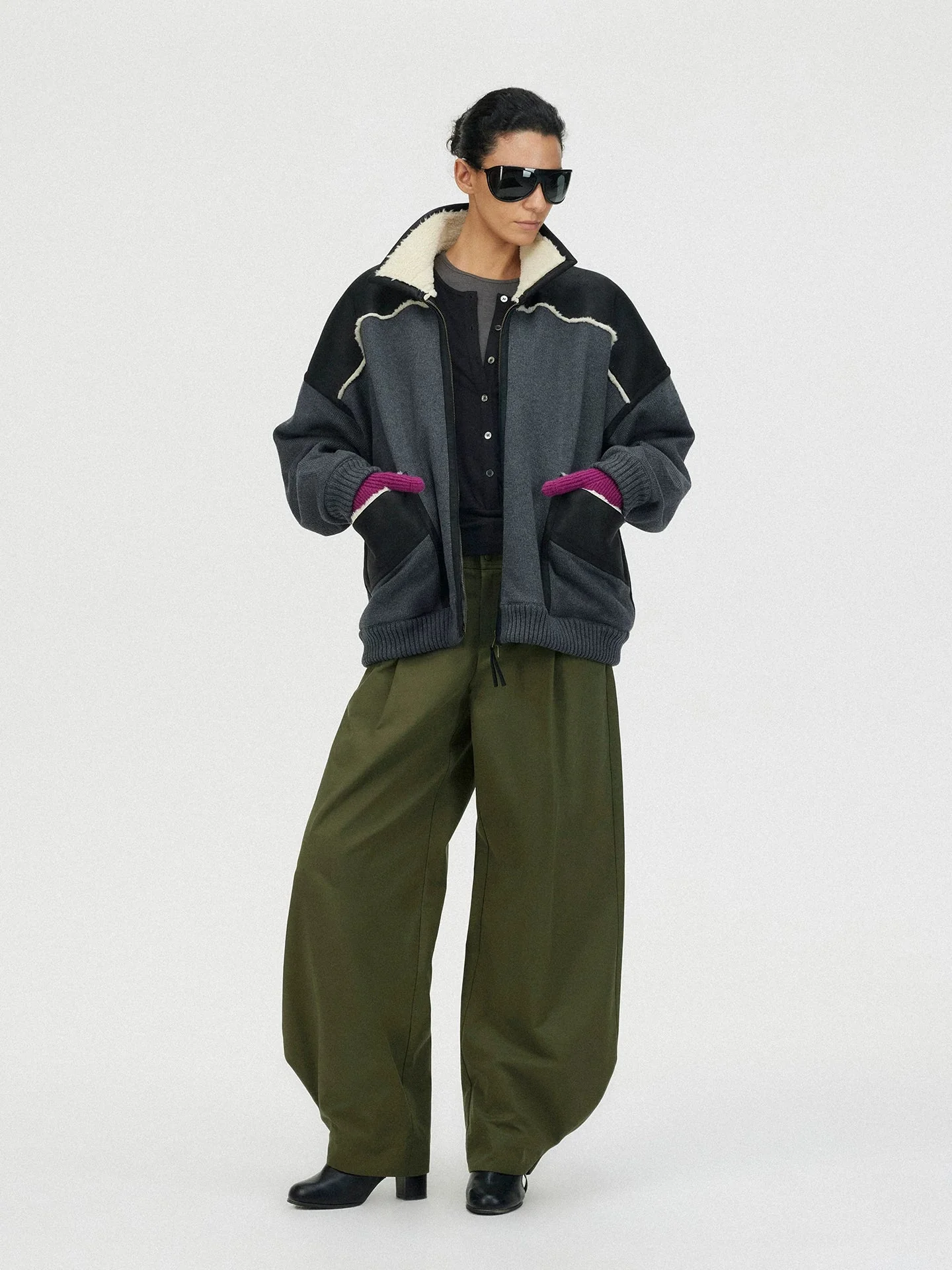 Sherpa Collar Zip Jacket - Image 2