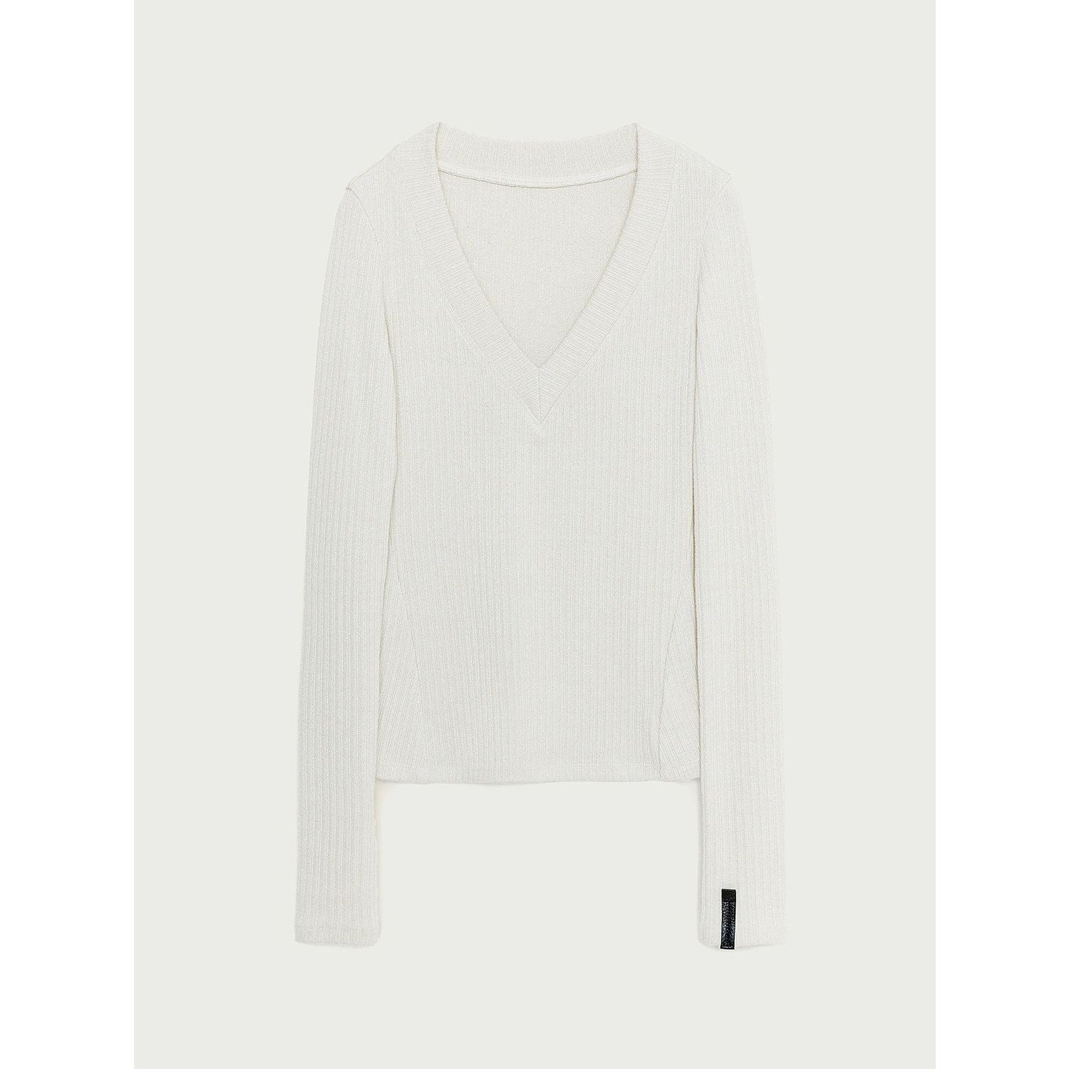 Shimmer Rib V-Neck - Image 6