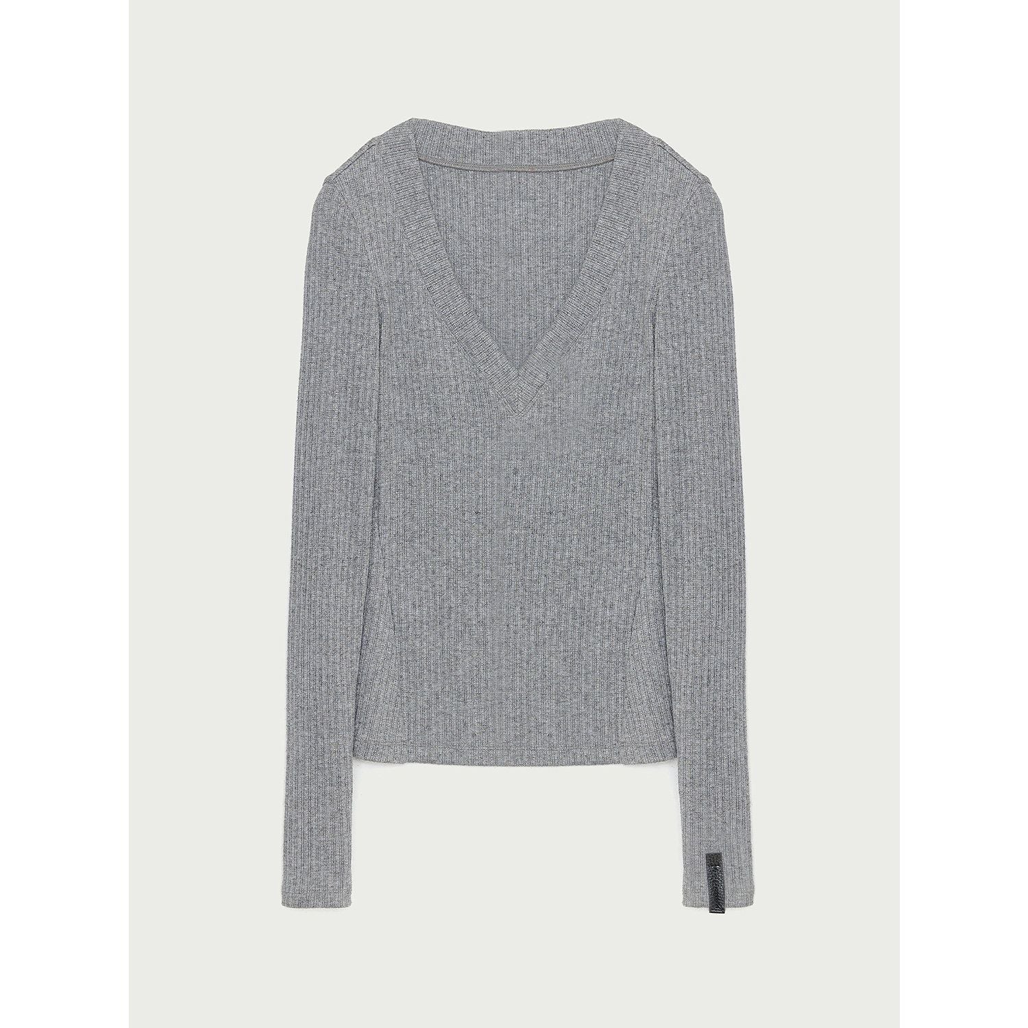 Shimmer Rib V-Neck - Image 7