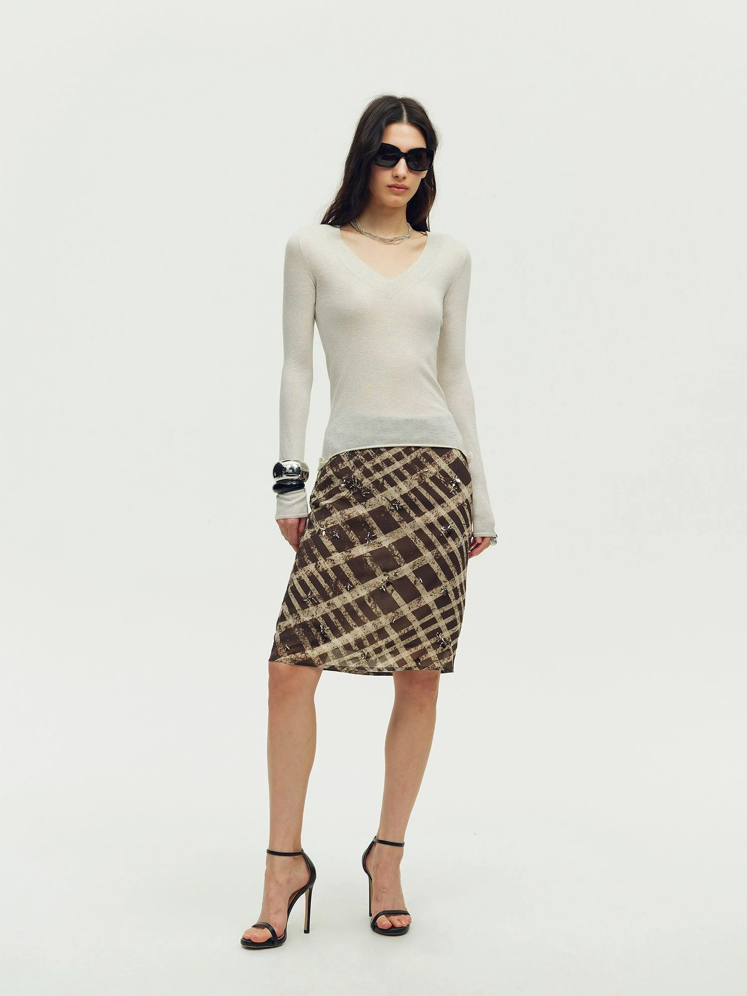 Shimmer V-Neck Knit - Image 3