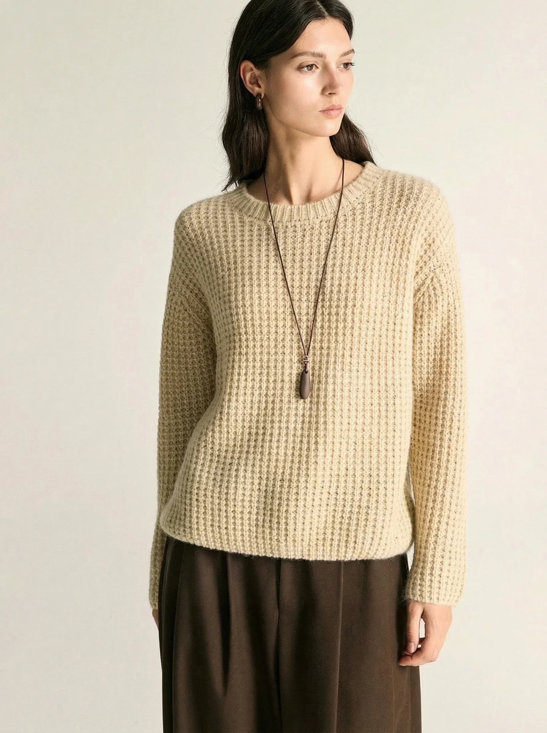 Shimmer Waffle Crew Sweater - Image 6