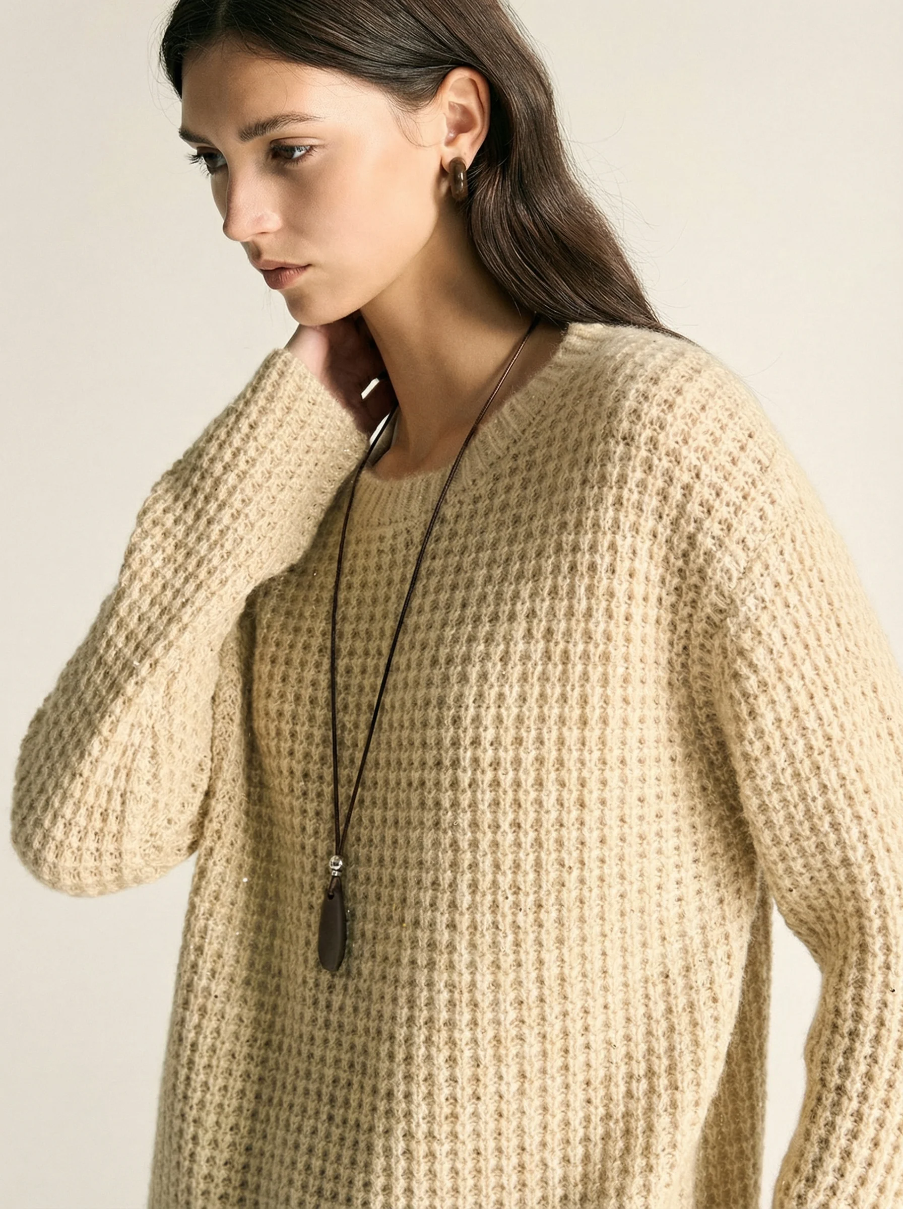 Shimmer Waffle Crew Sweater - Image 7