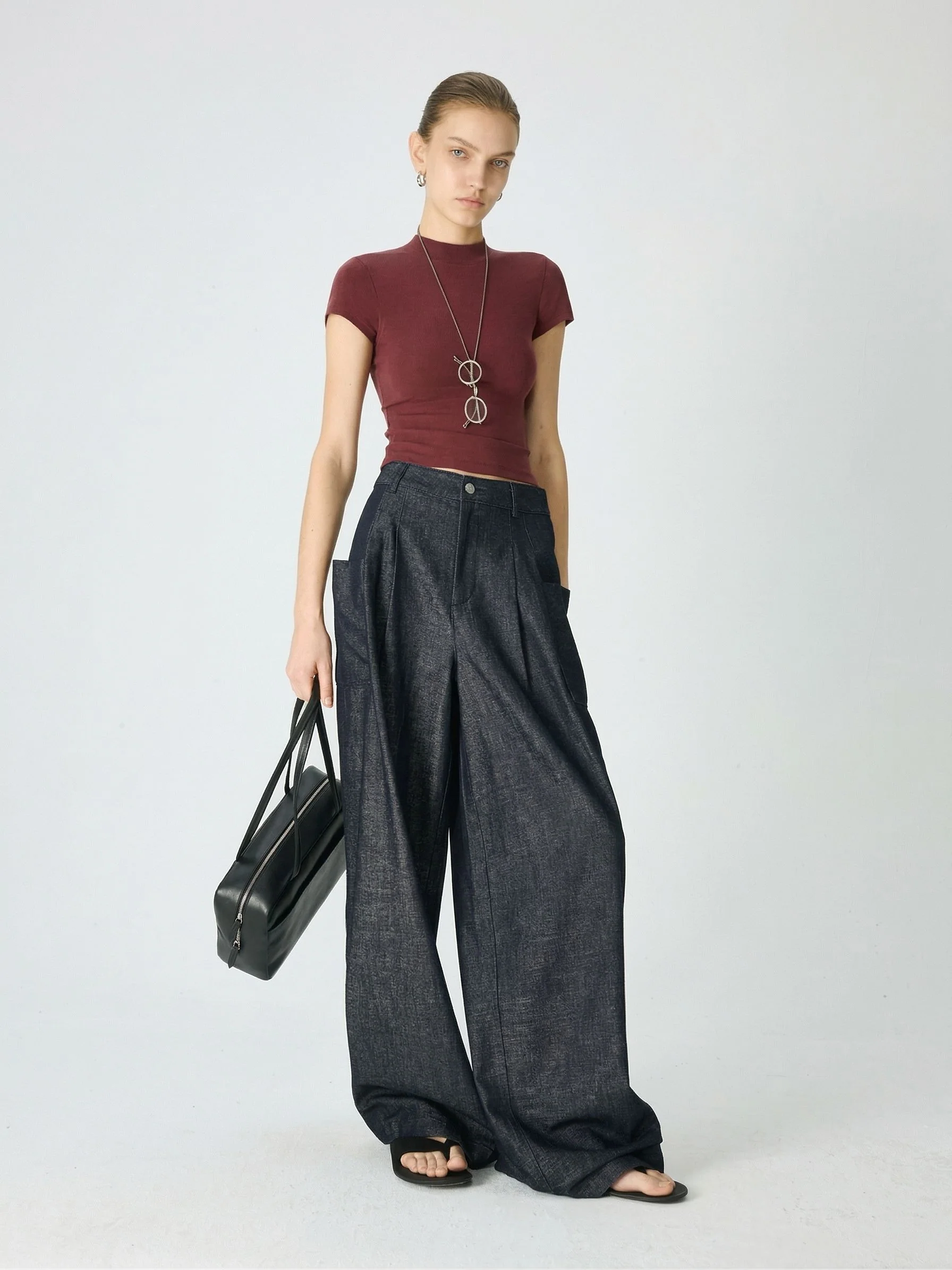 Shimmer Wide-Leg Jeans