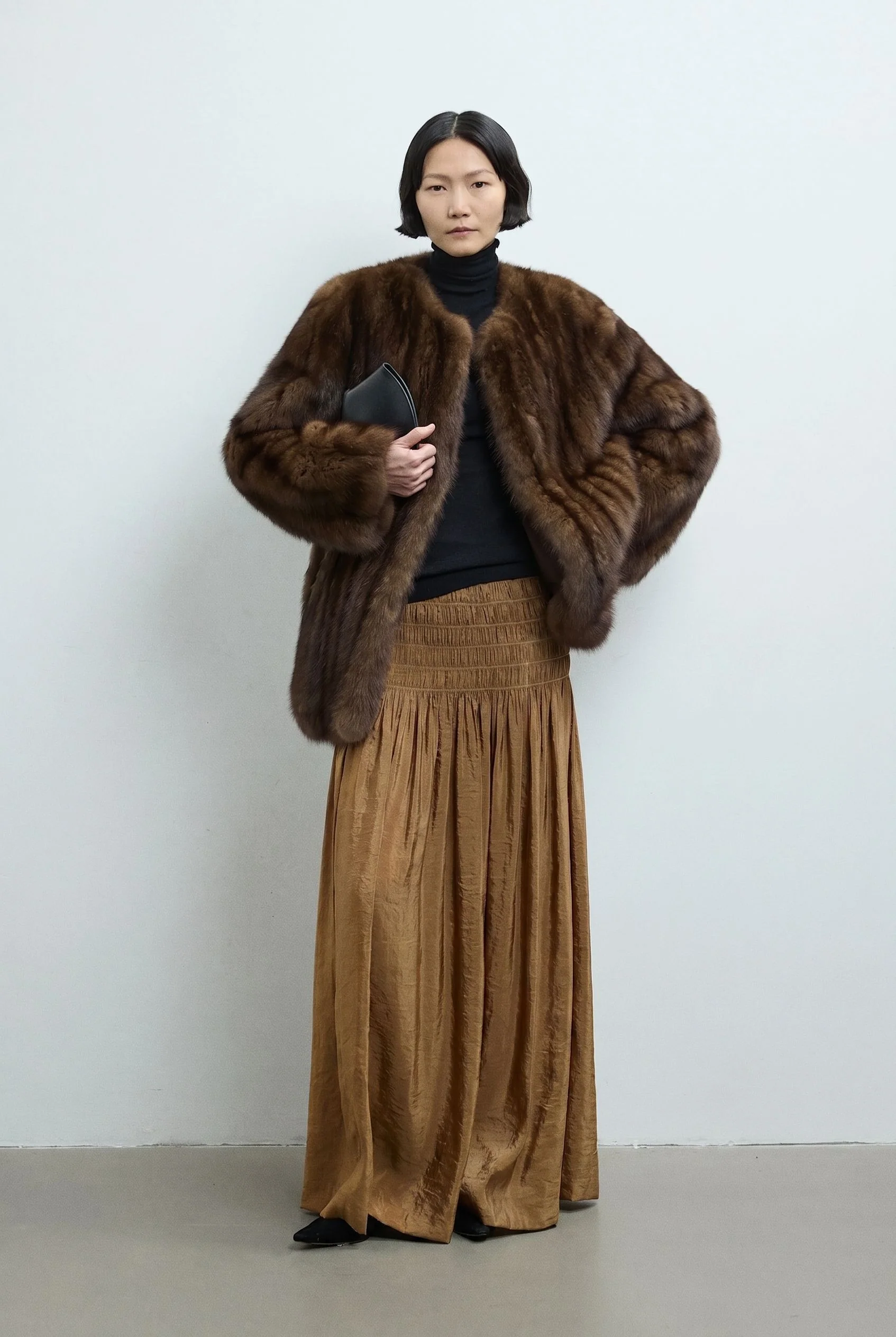 Shirred Maxi Skirt