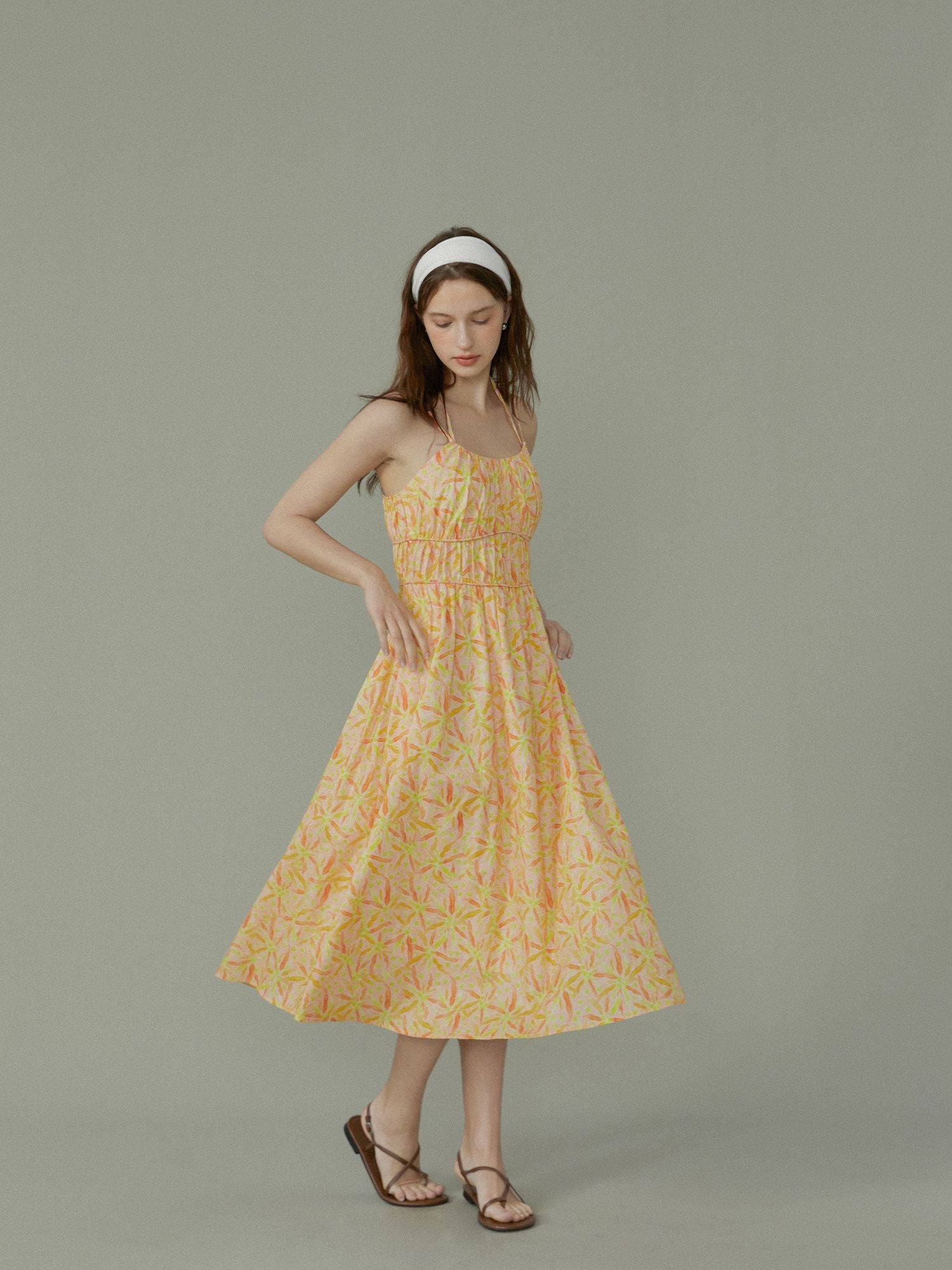 Shirred Strap Midi Dress - Image 2