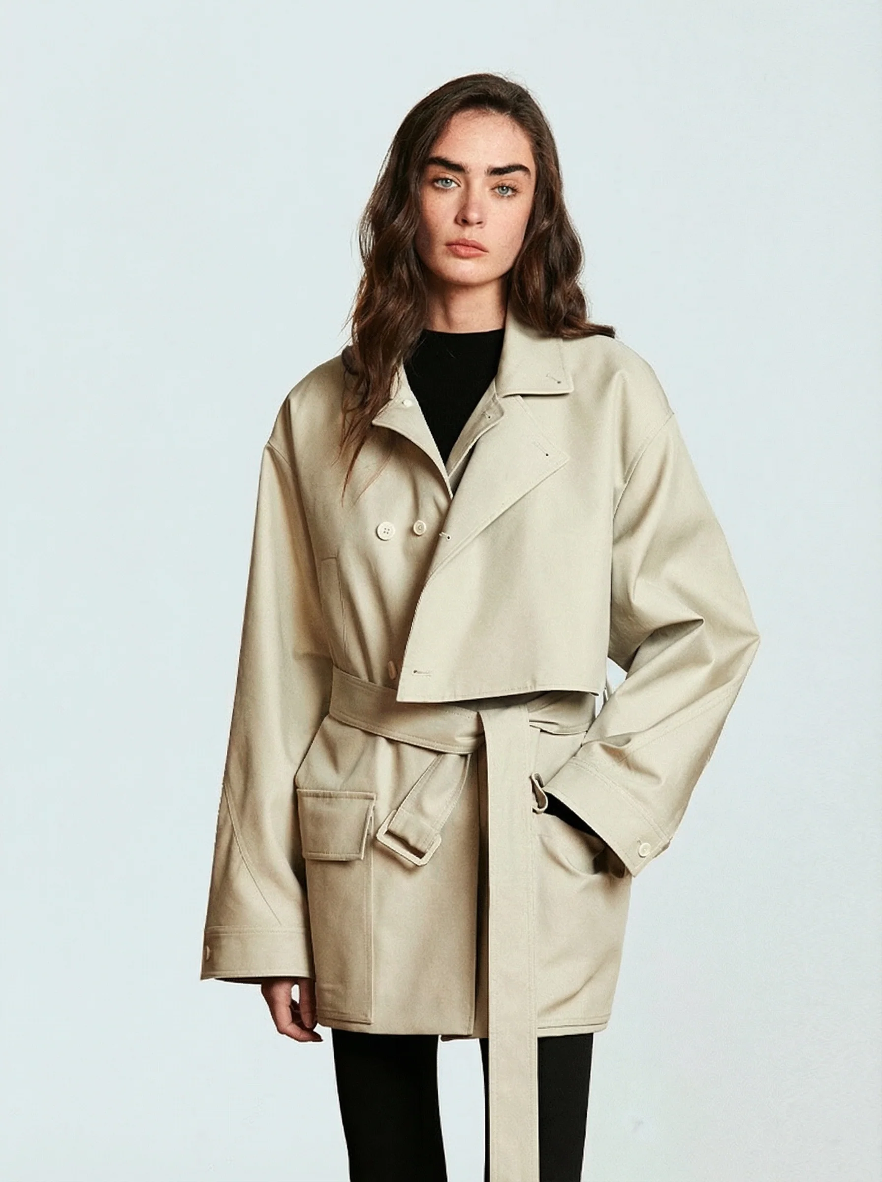 Short Belted Trench Jacket - Image 2