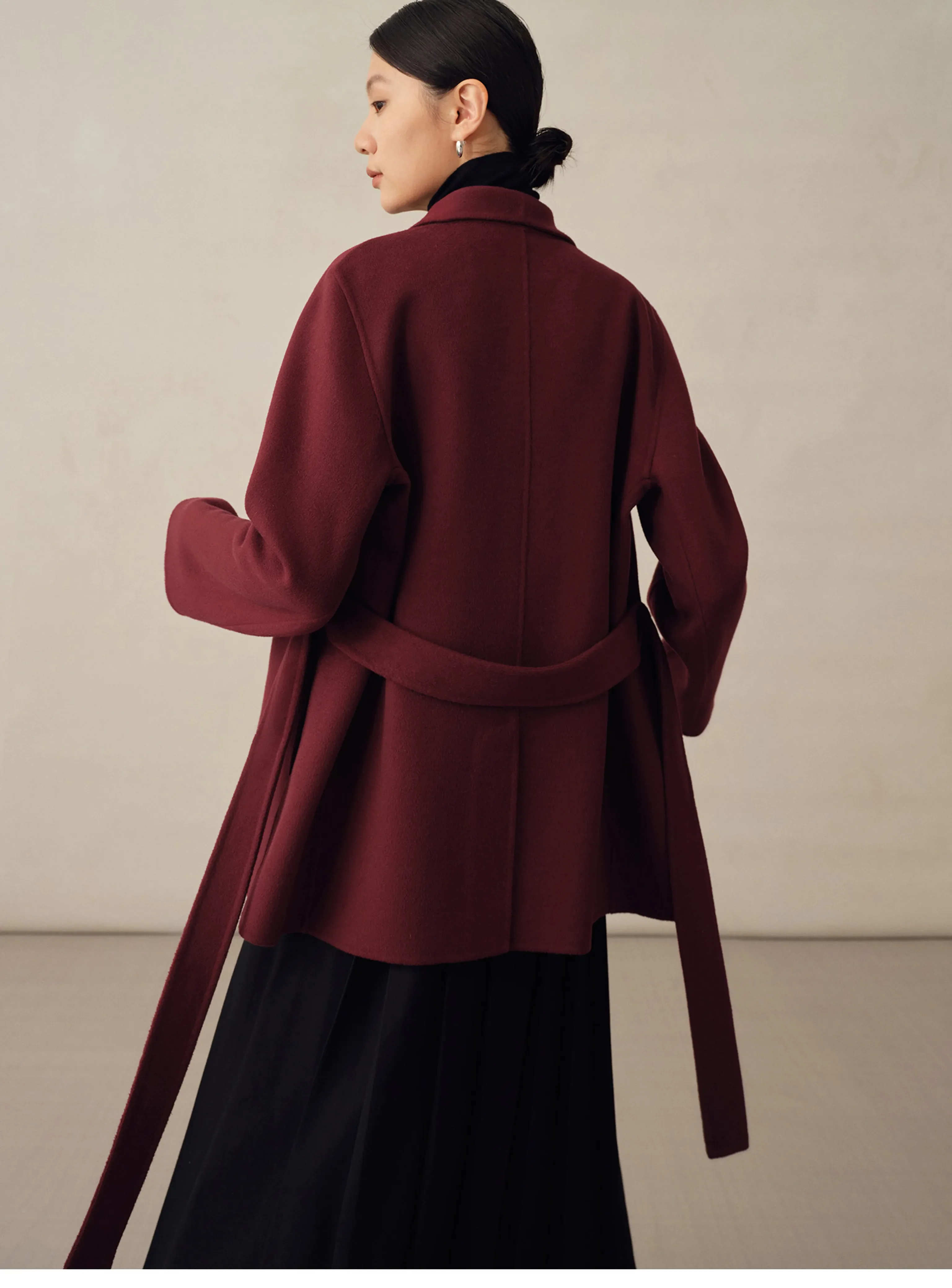 Short Cashmere Wrap Coat - Image 2