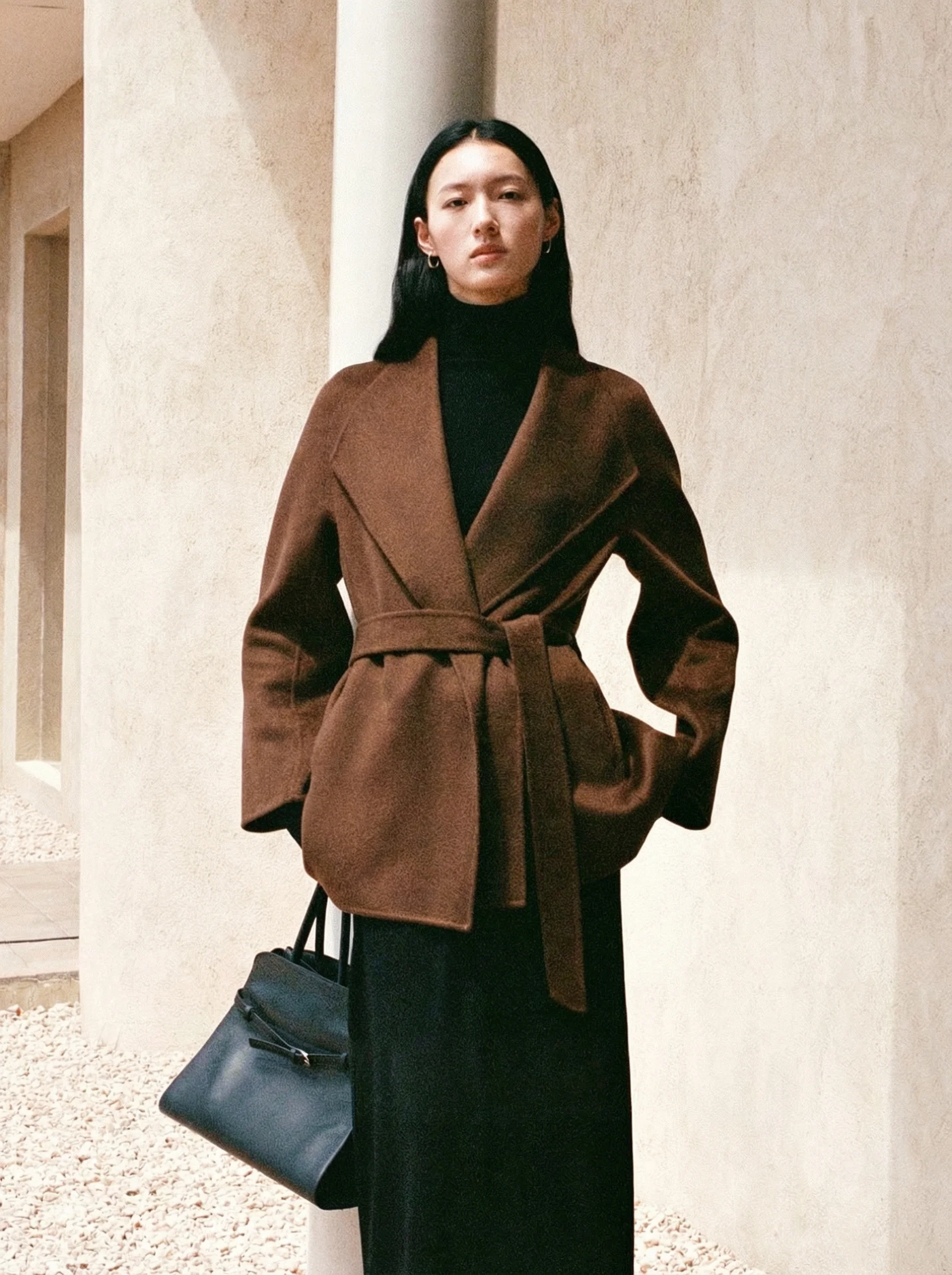 Short Cashmere Wrap Coat - Image 3