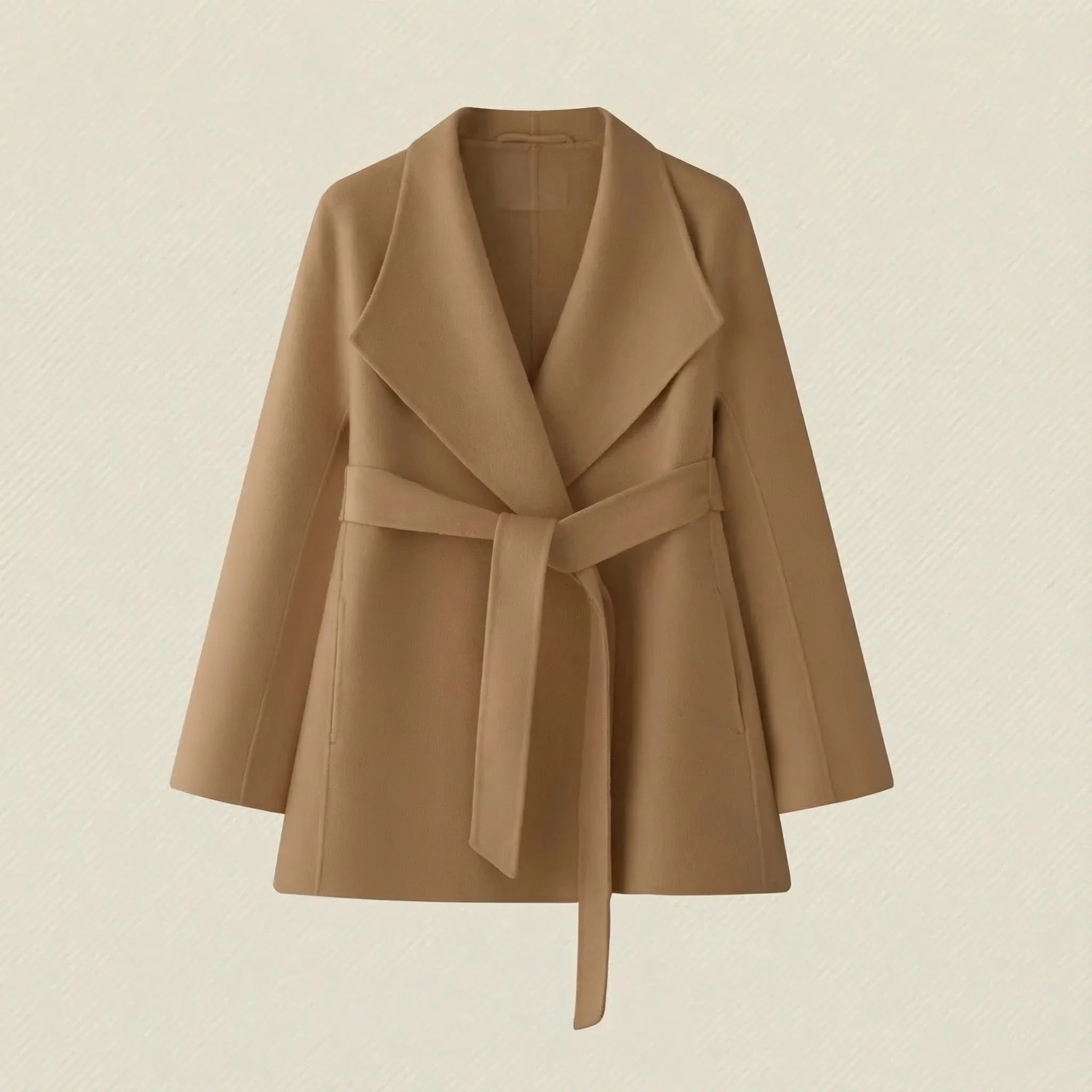 Short Cashmere Wrap Coat - Image 6