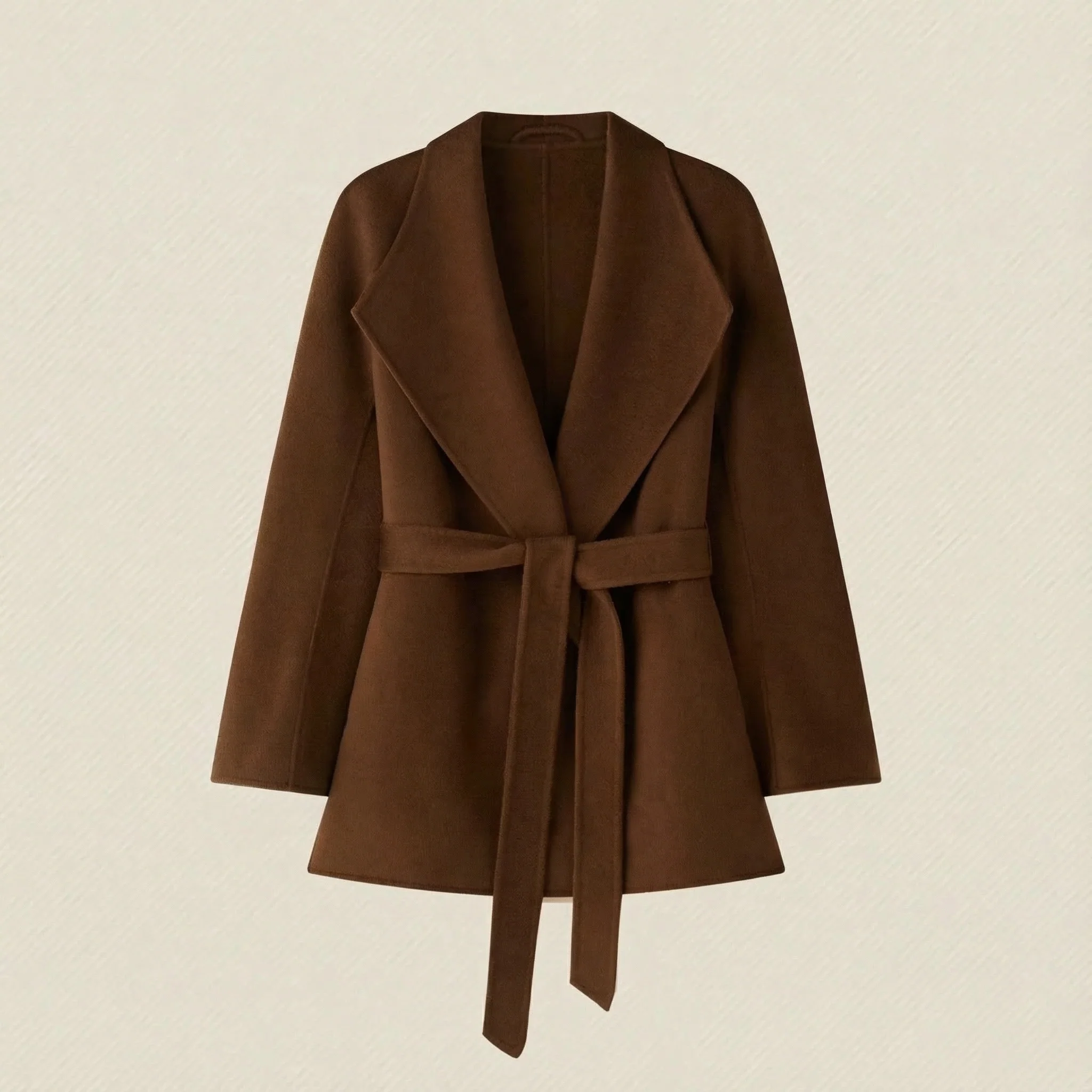 Short Cashmere Wrap Coat - Image 7