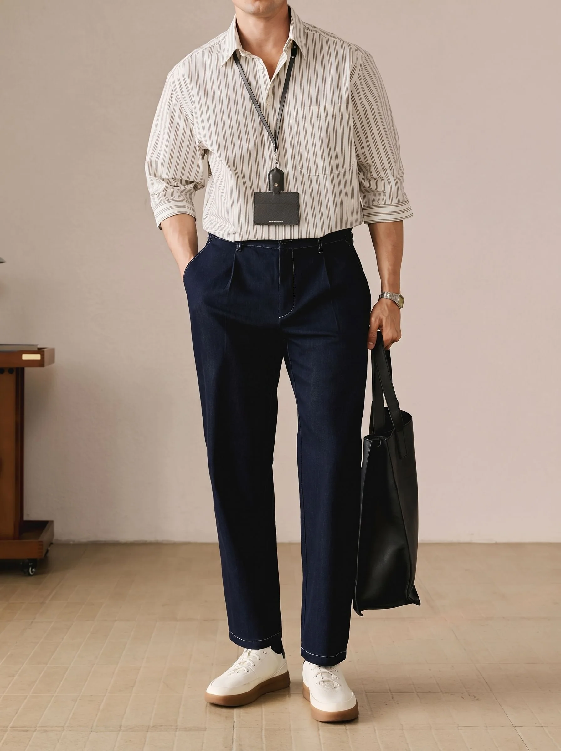 Side-Adjuster Denim Trousers - Image 2