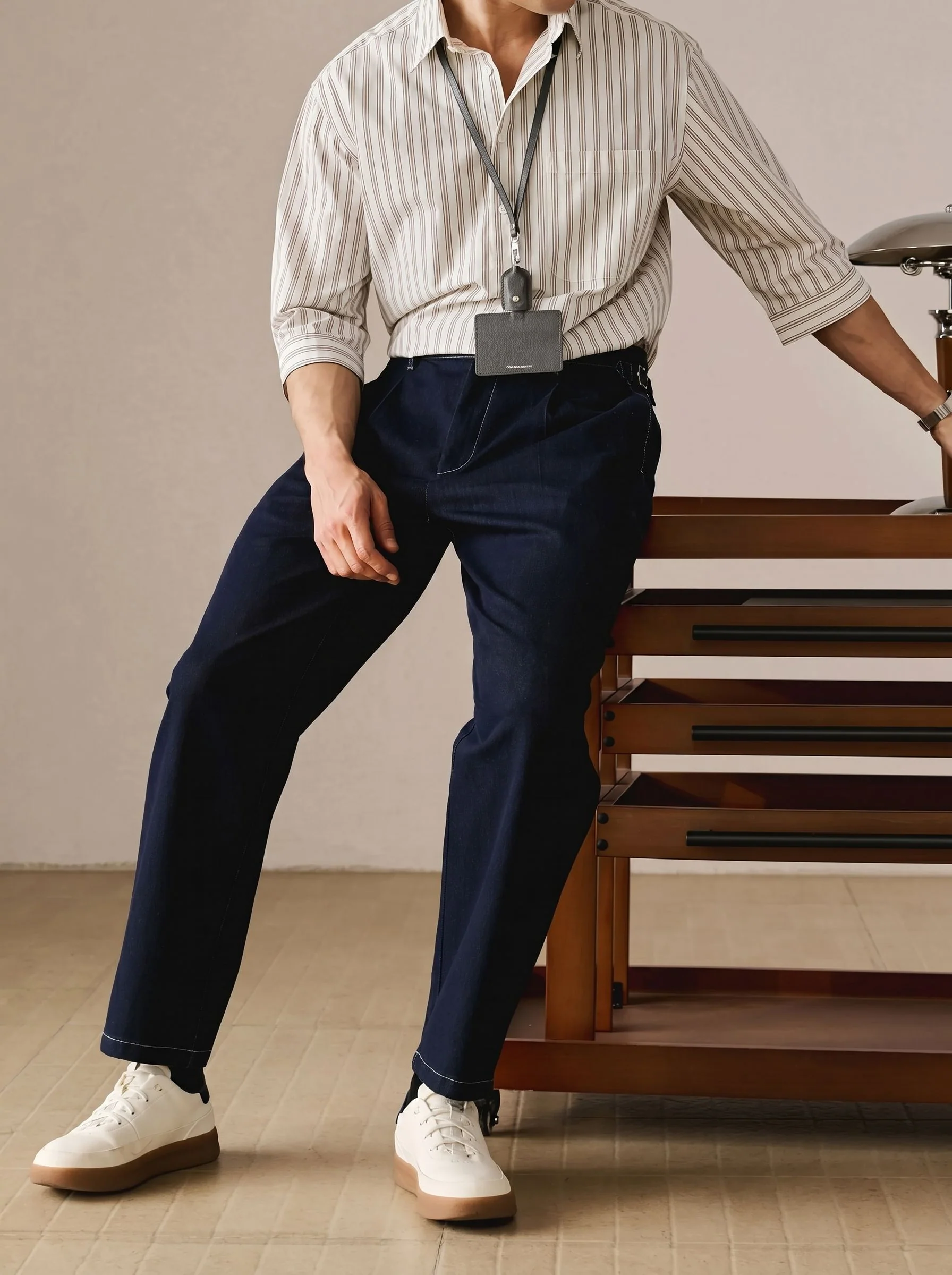 Side-Adjuster Denim Trousers - Image 3