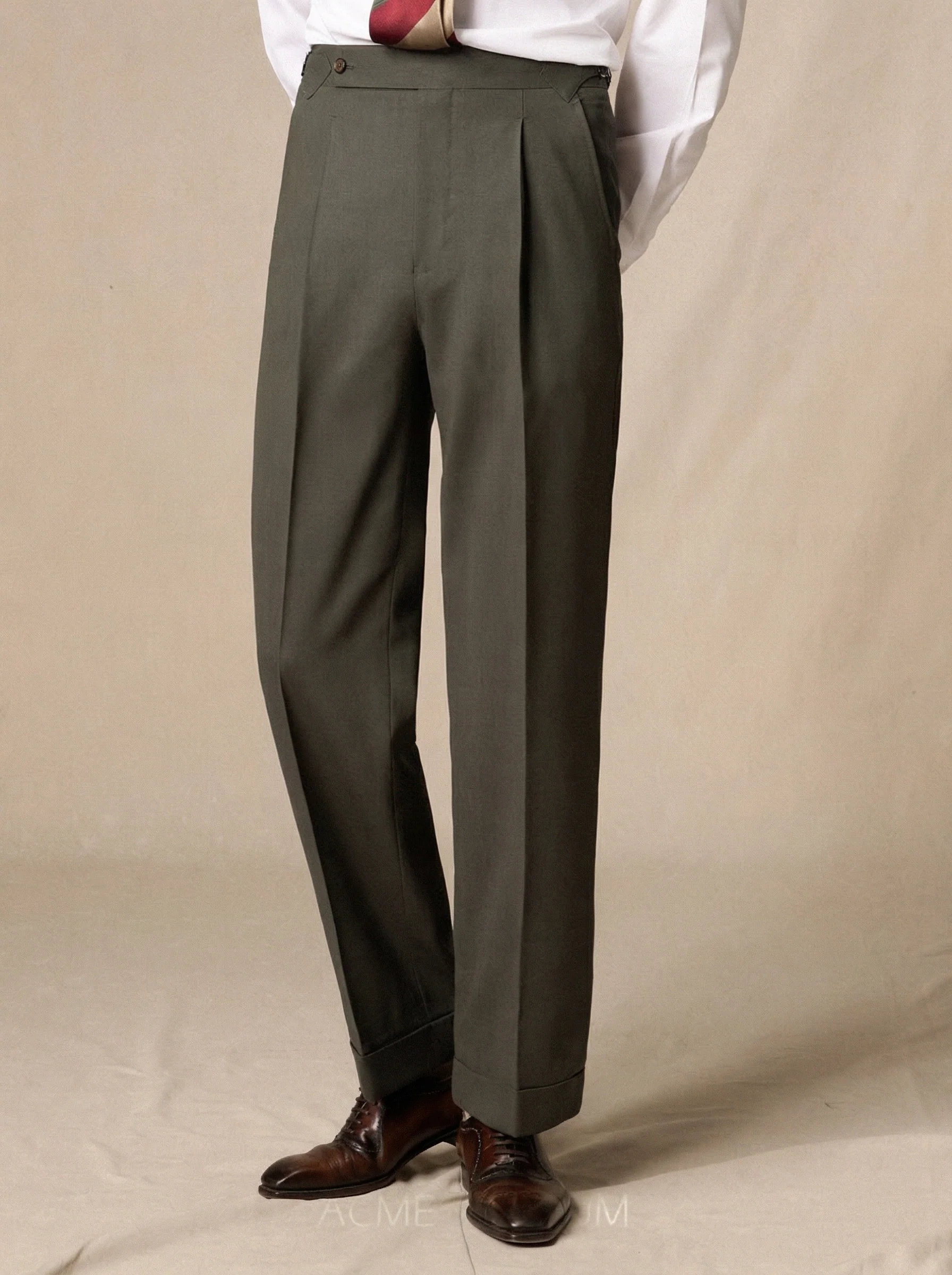 Side-Adjuster Wool Trousers - Image 2