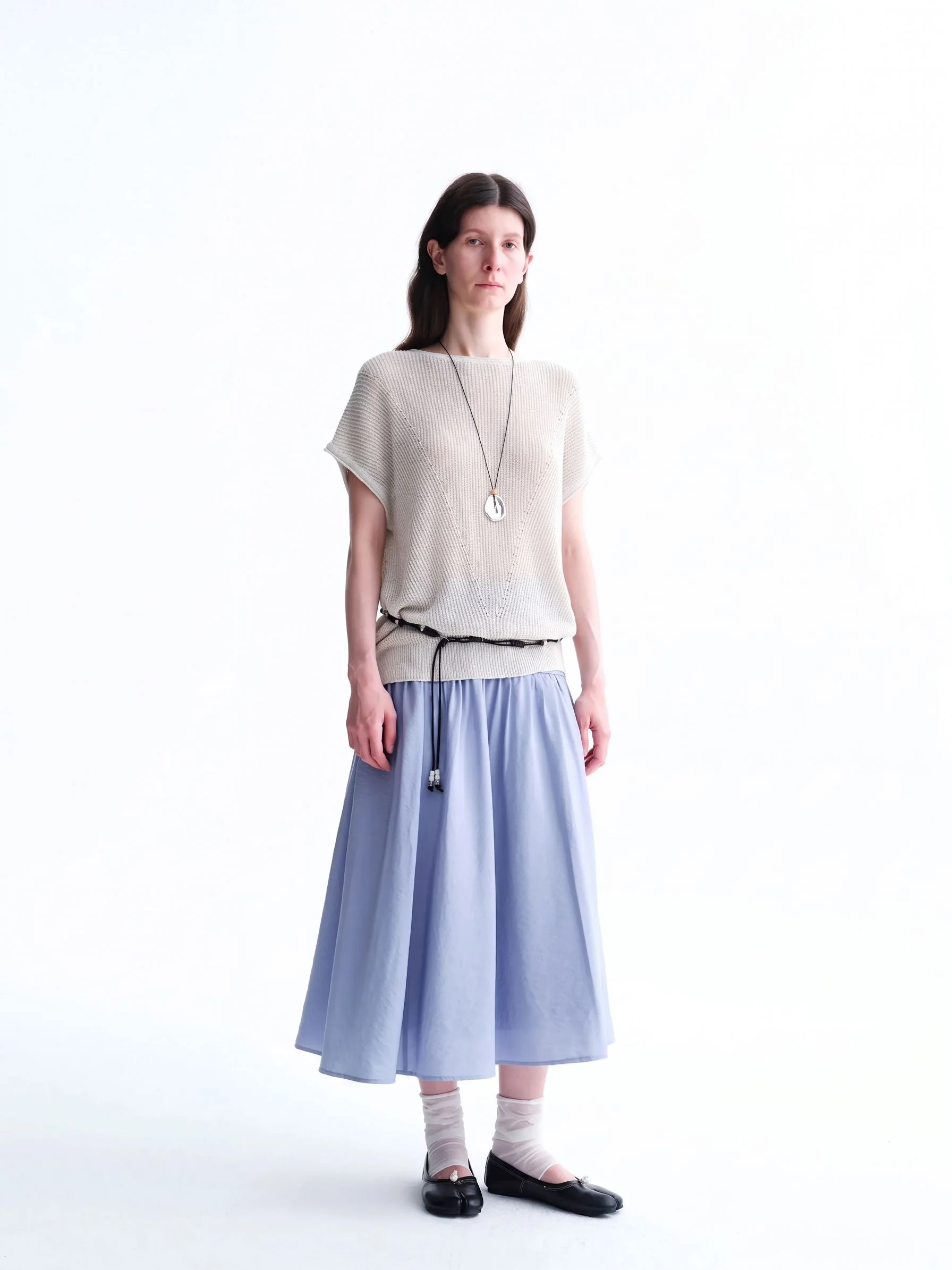 Side Button Midi Skirt