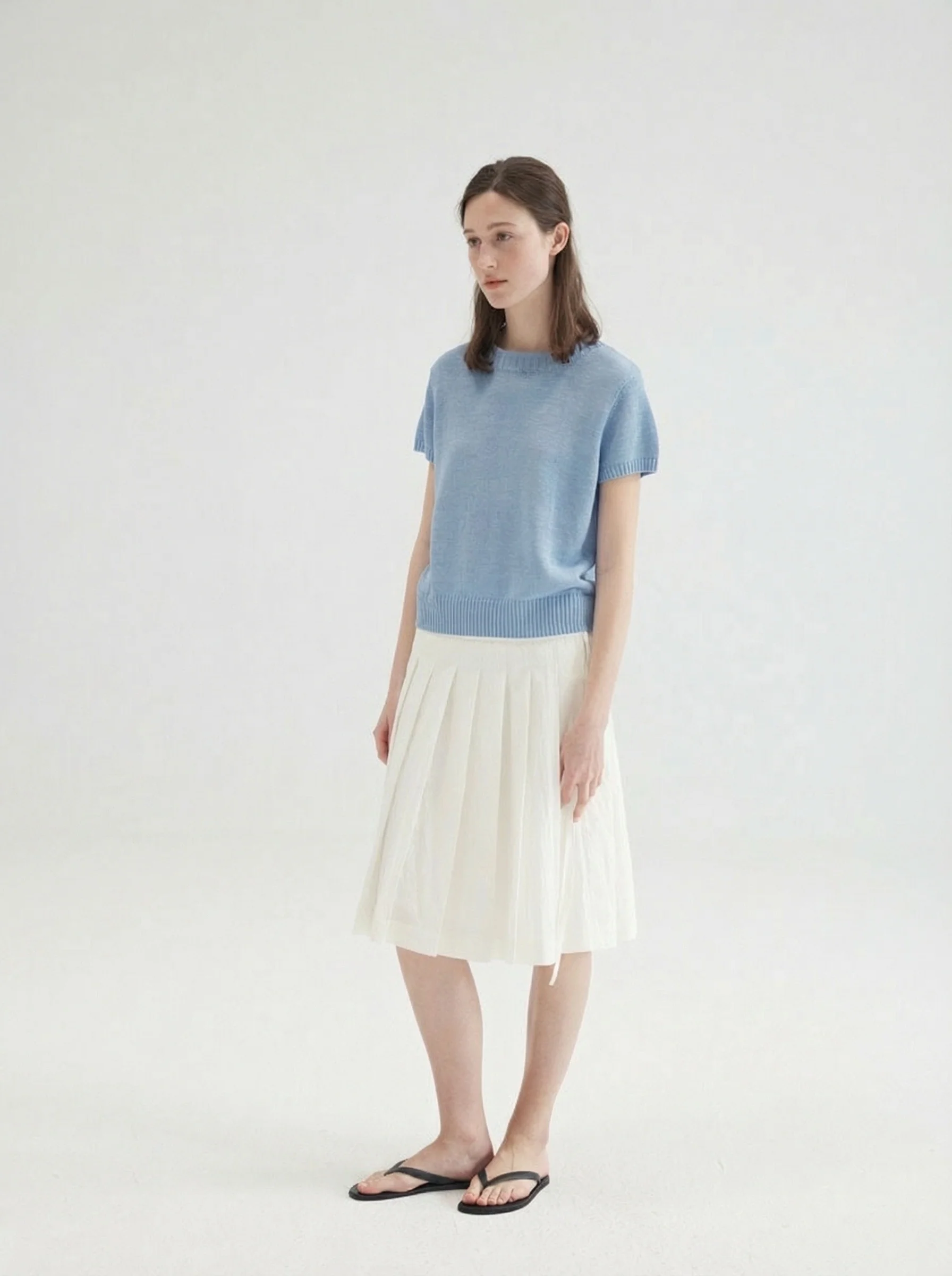 Side Button Pleated Skirt - Image 4