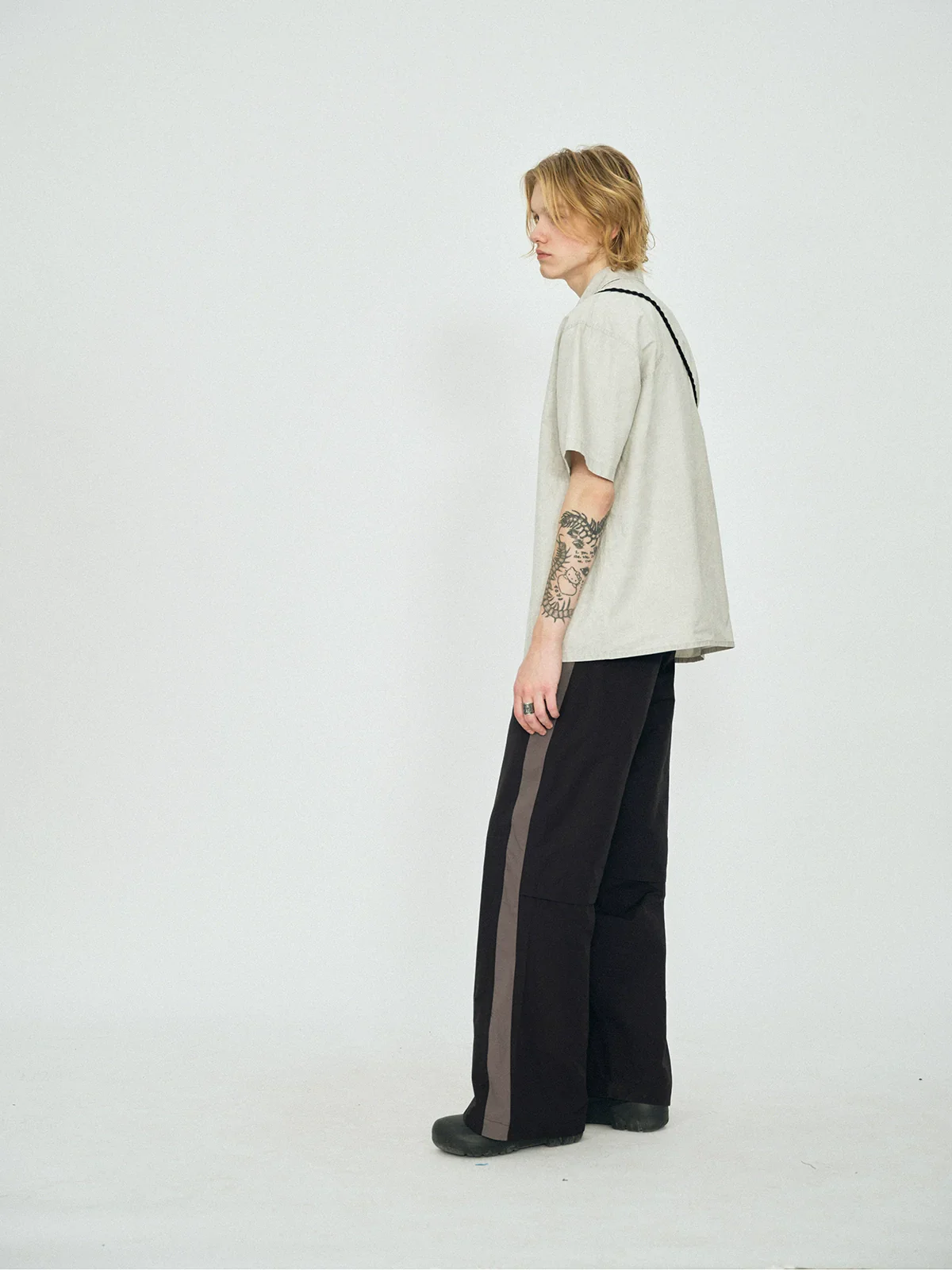 Side-Stripe Wide Trousers - Image 2