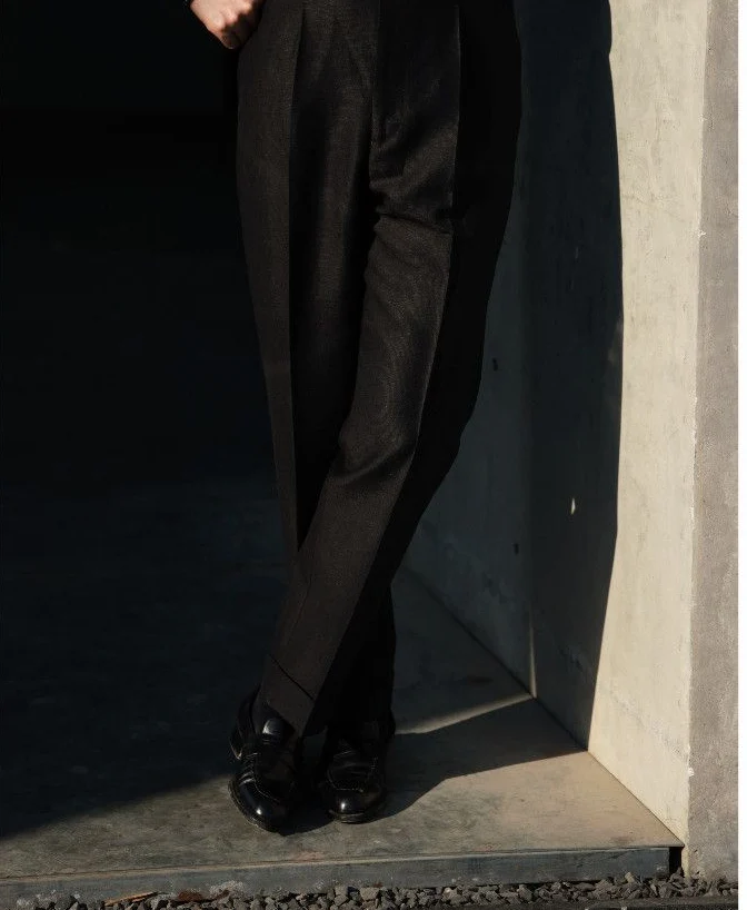 Side-Tab Pleated Trousers