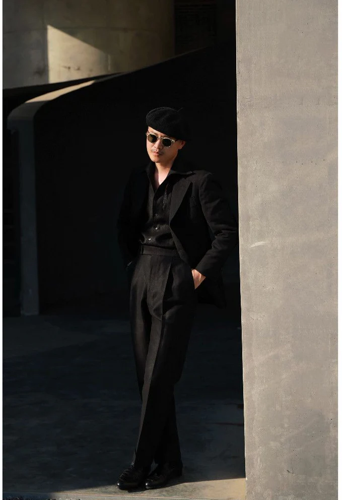 Side-Tab Pleated Trousers - Image 3