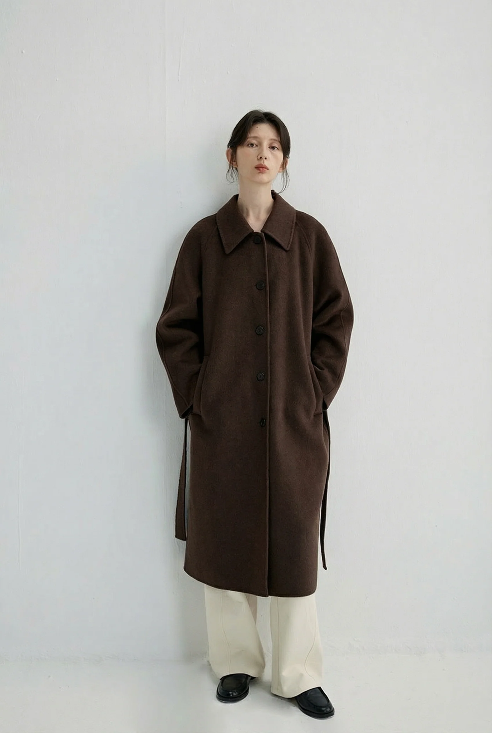 Side-Tie Long Coat - Image 2