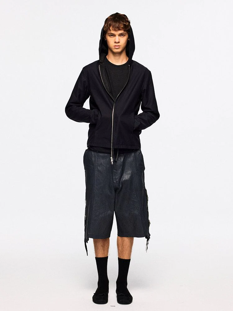 Side-Zip Bermuda Shorts