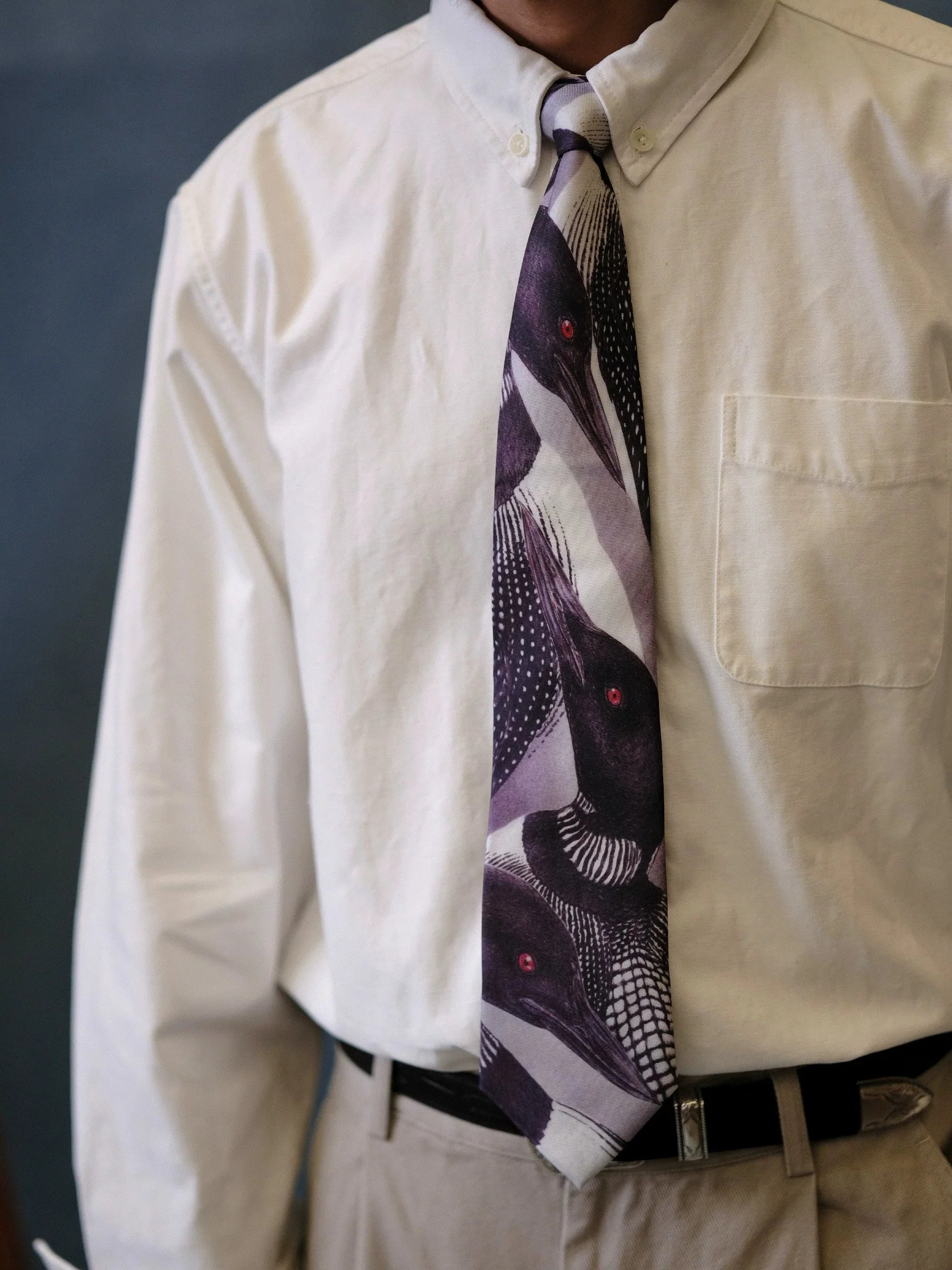 Silk Bird-Print Tie - Image 5