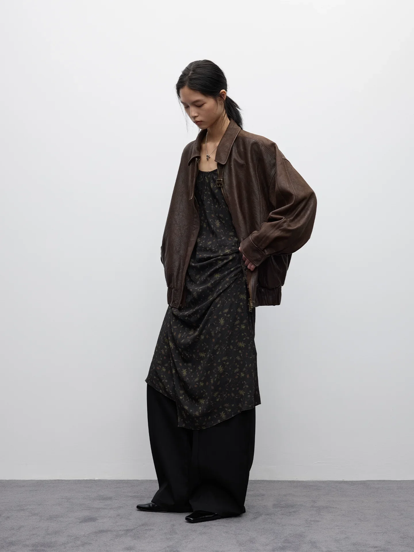 Silk-Blend Floral Ruched Slip Dress - Image 3