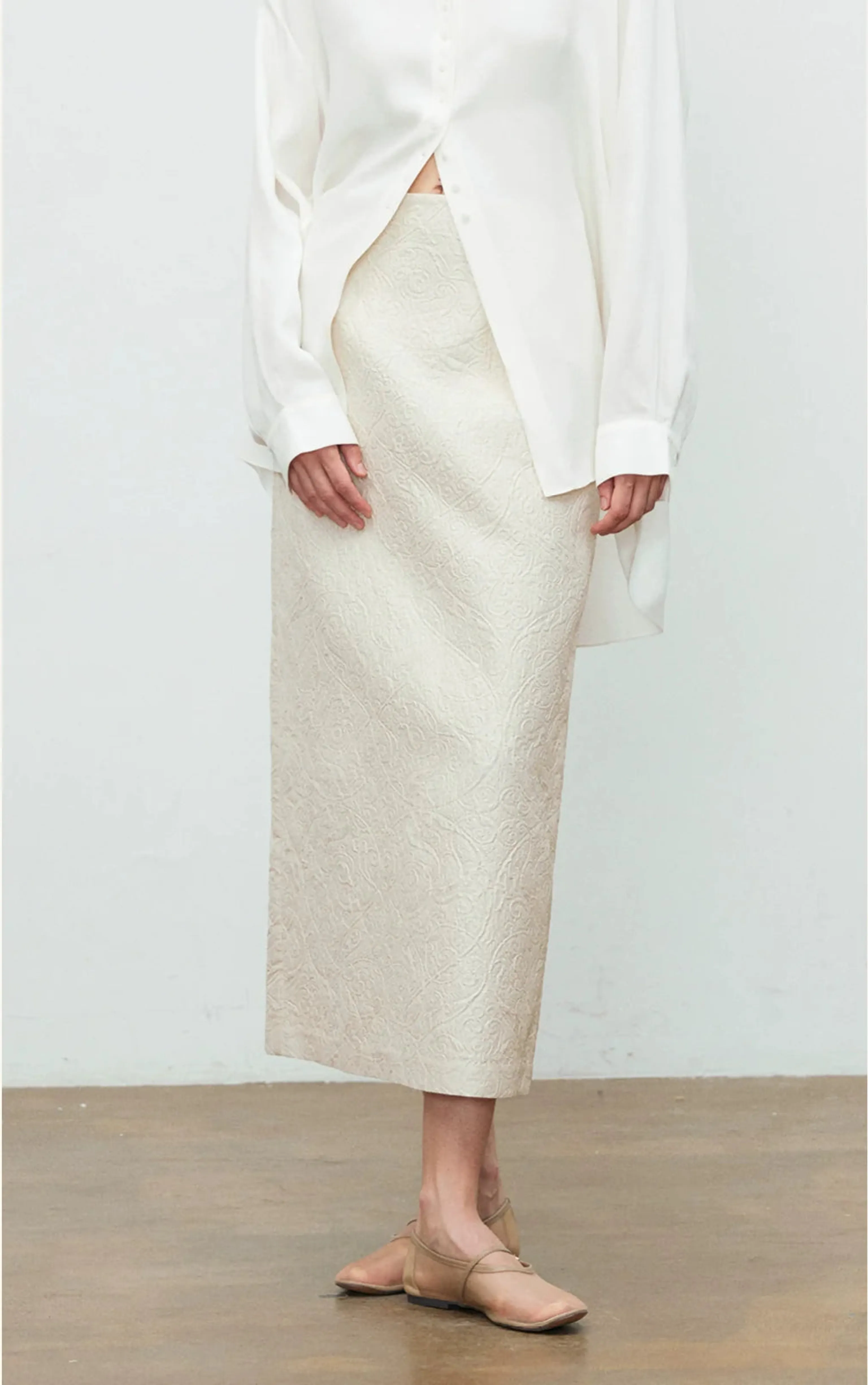 Silk-Blend Jacquard Midi Skirt - Image 5