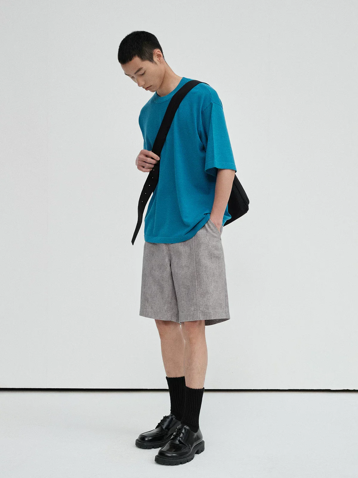 Silk Blend Narrow Crew T-Shirt