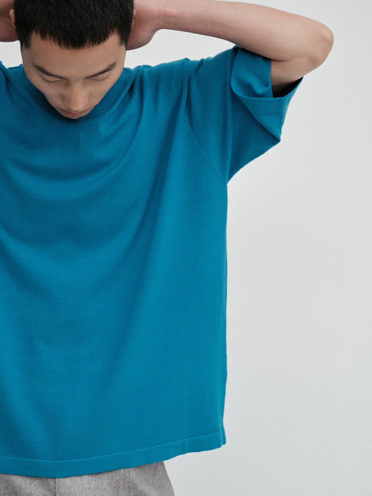 Silk Blend Narrow Crew T-Shirt - Image 2