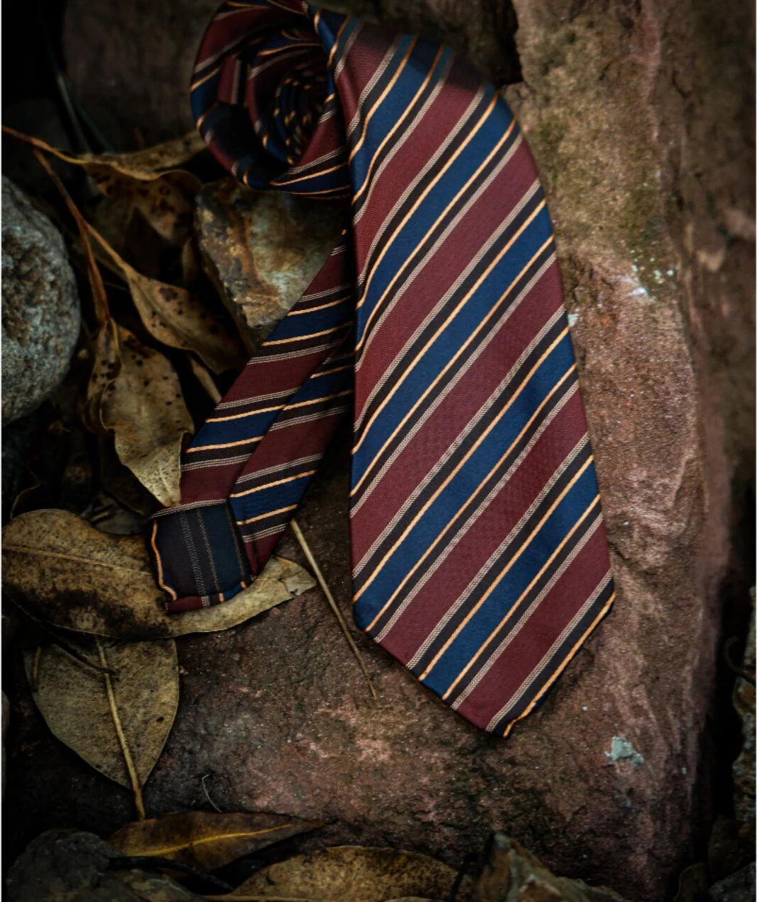 Silk Burgundy Striped Tie