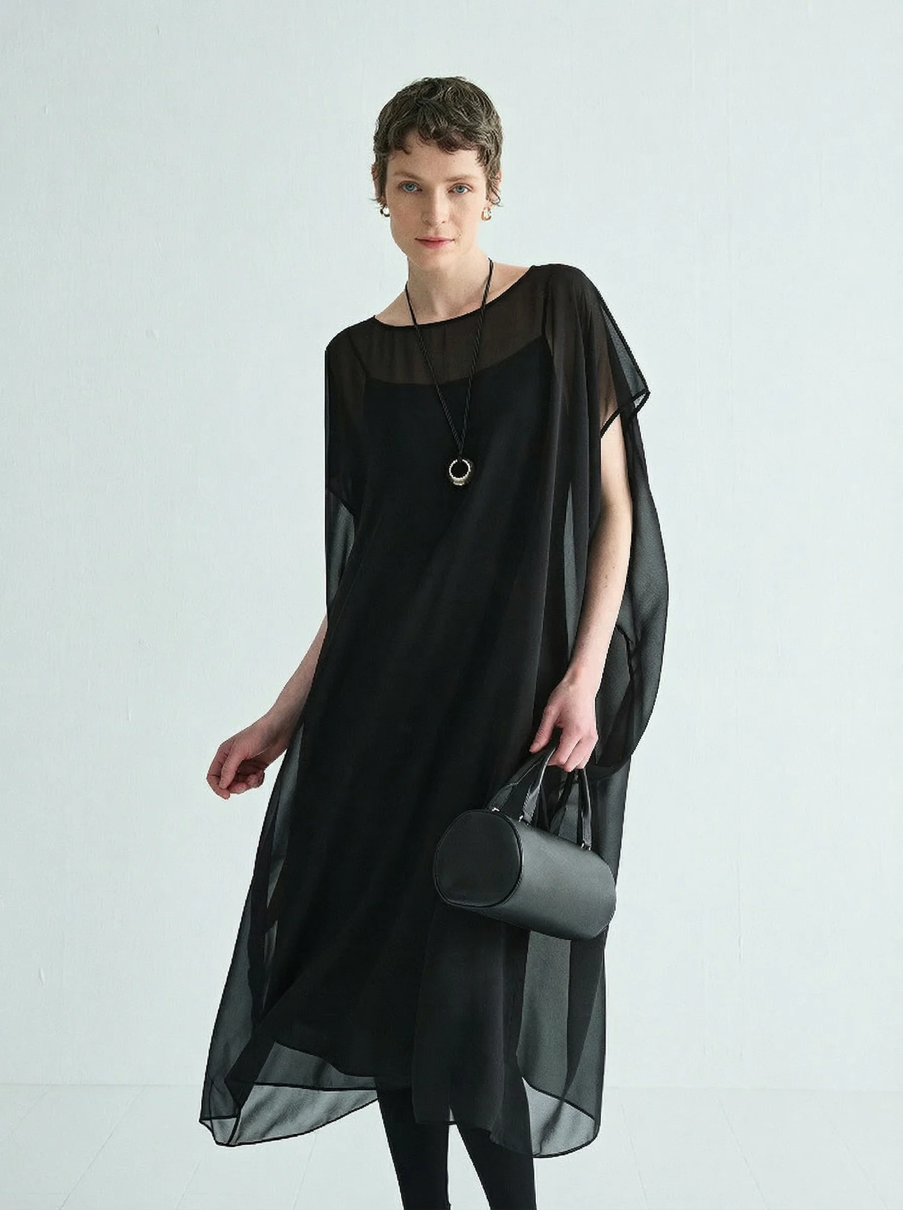 Silk Georgette Layered Dress Set