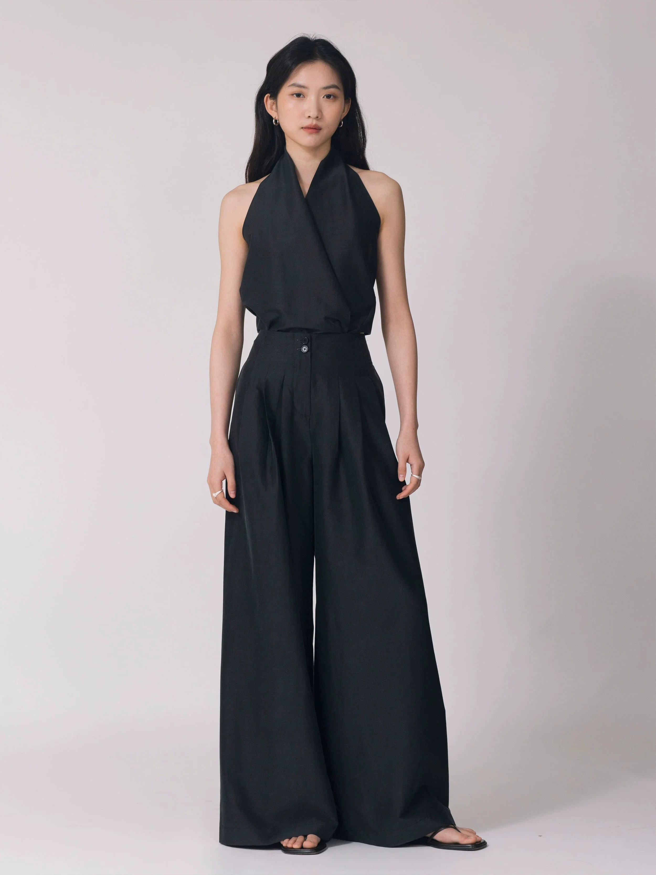 Silk Halter Jumpsuit - Image 3